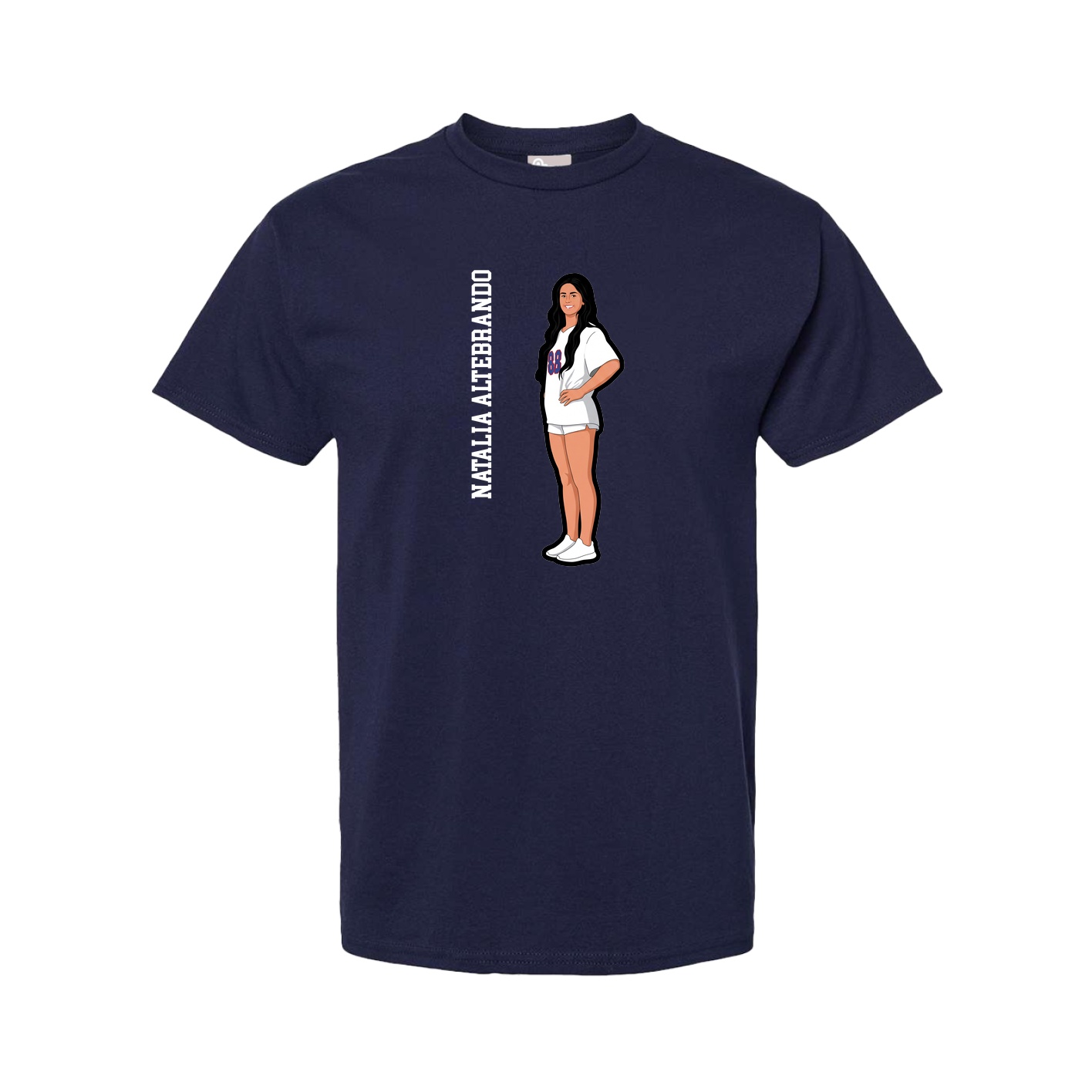 Youth Tee — Name Vertical in Navy
