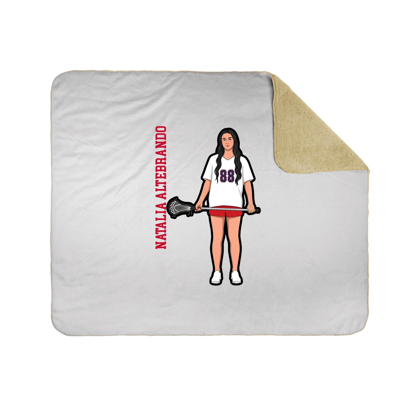 Throw Blanket — Name Vertical in White