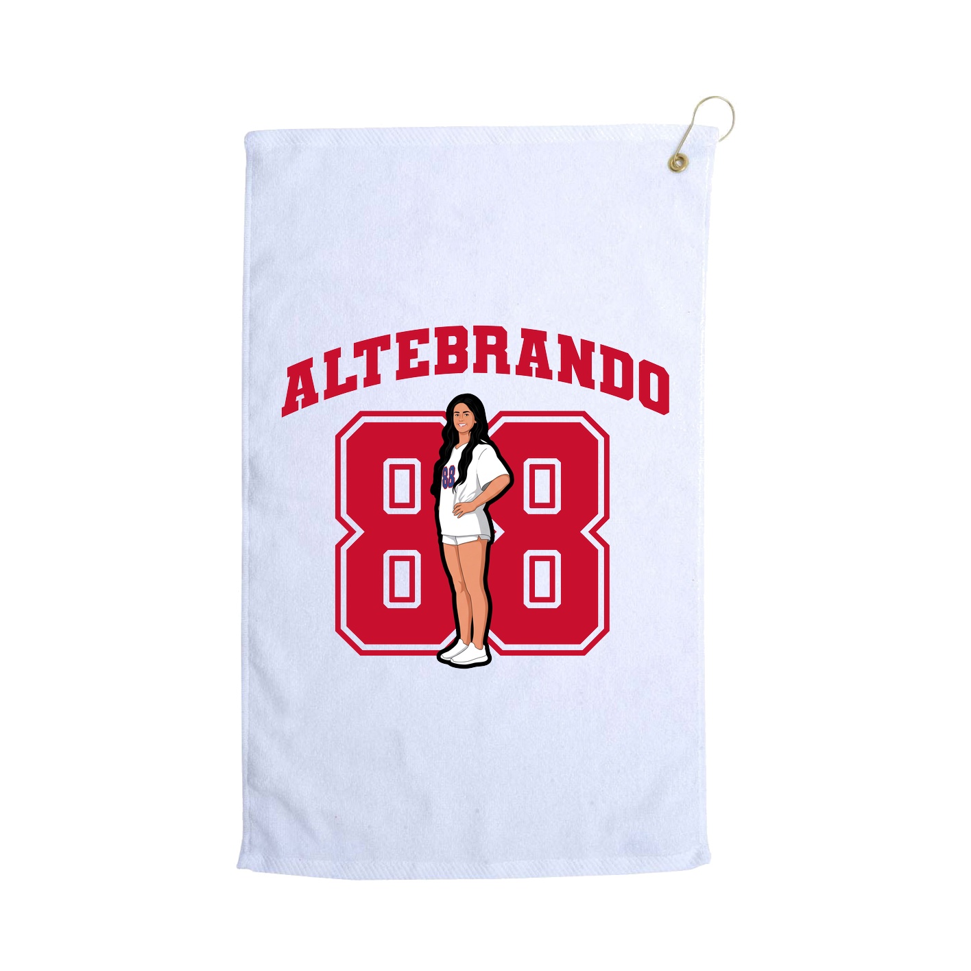 Golf Towel — Number in White