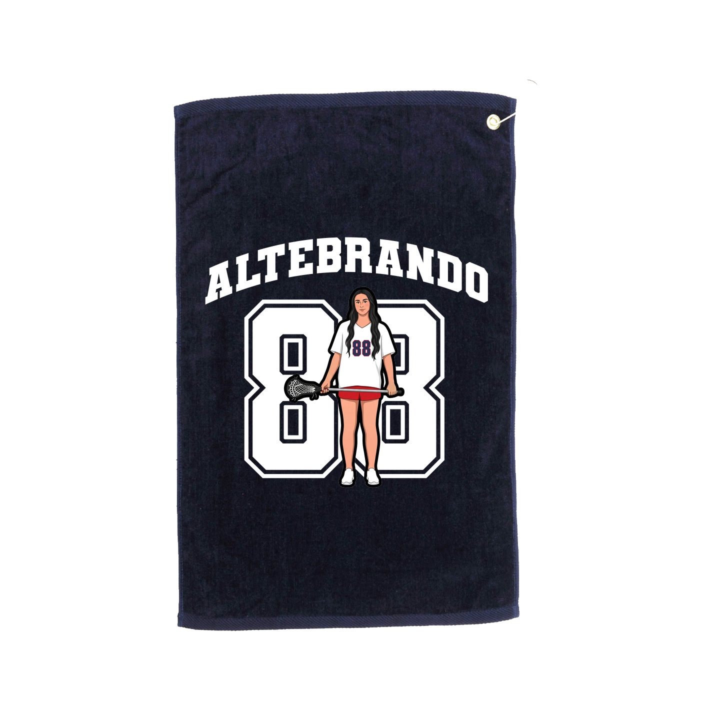Golf Towel — Number in Navy