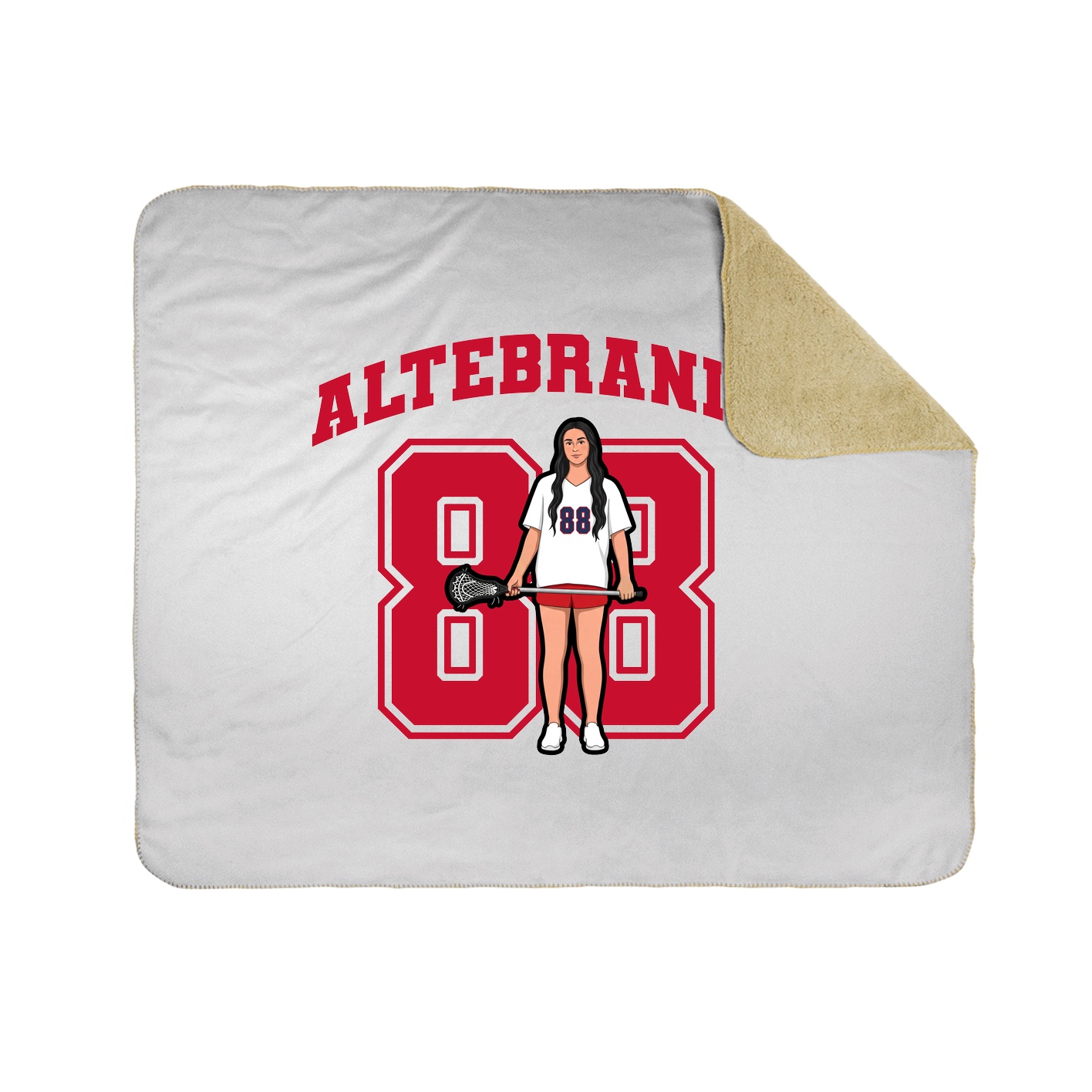 Throw Blanket — Number in White