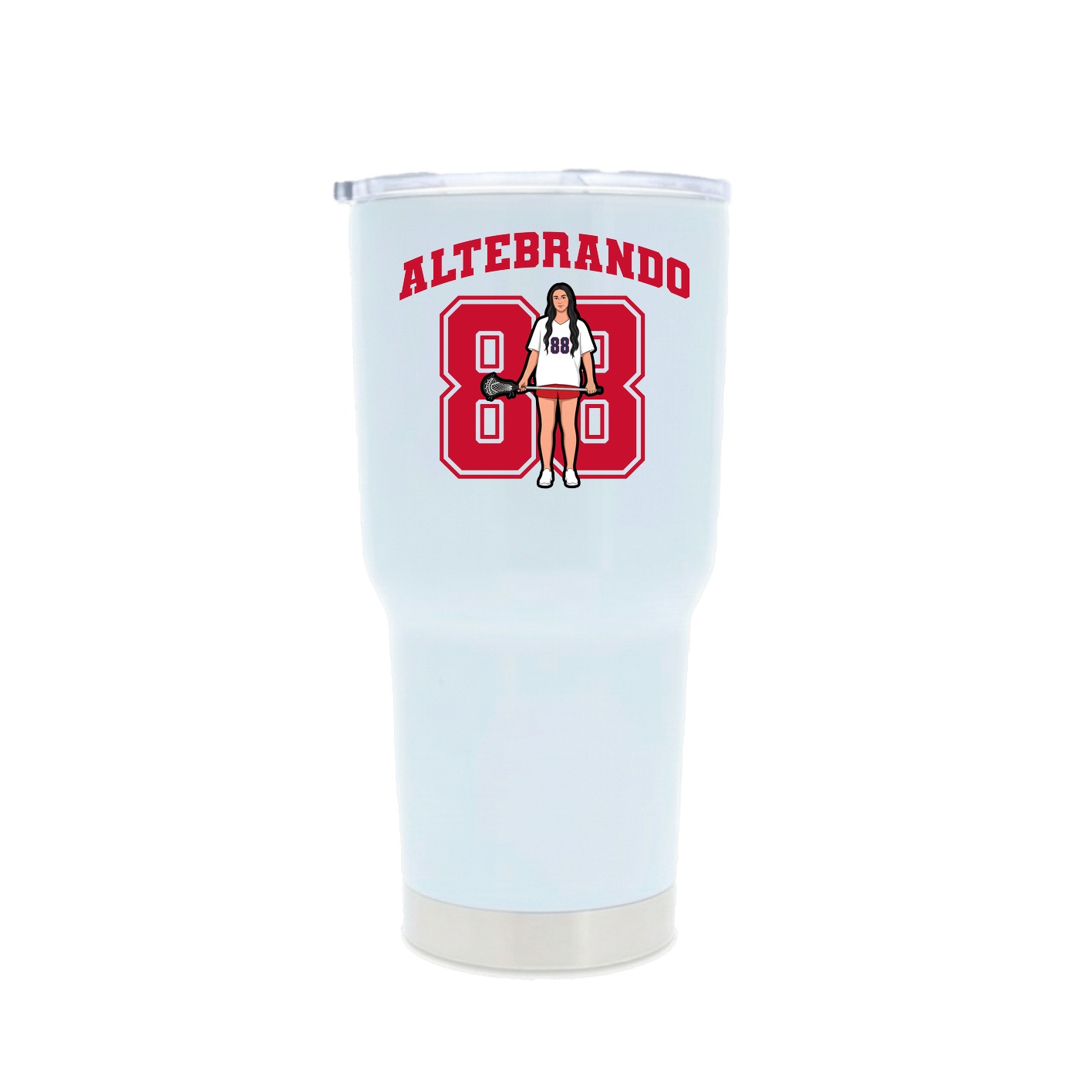30oz Stainless Steel Tumbler — Number in White