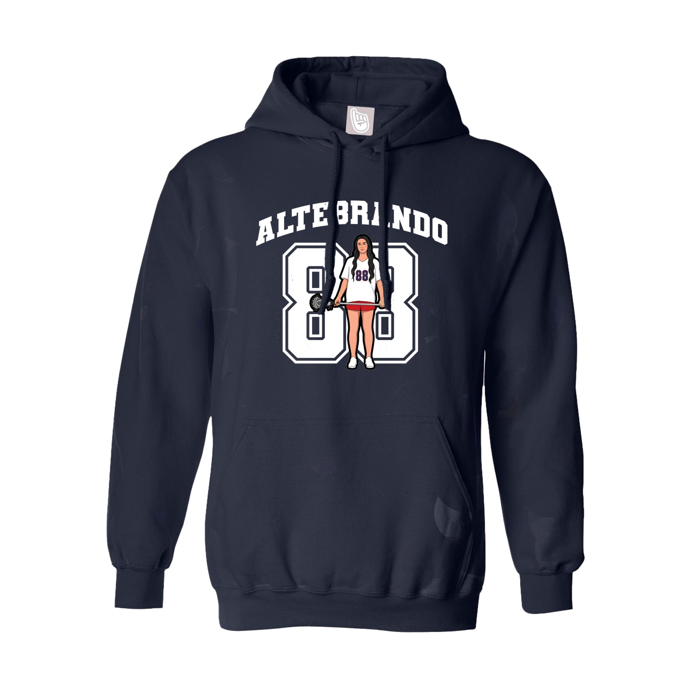 Youth Hoodie — Number in Navy