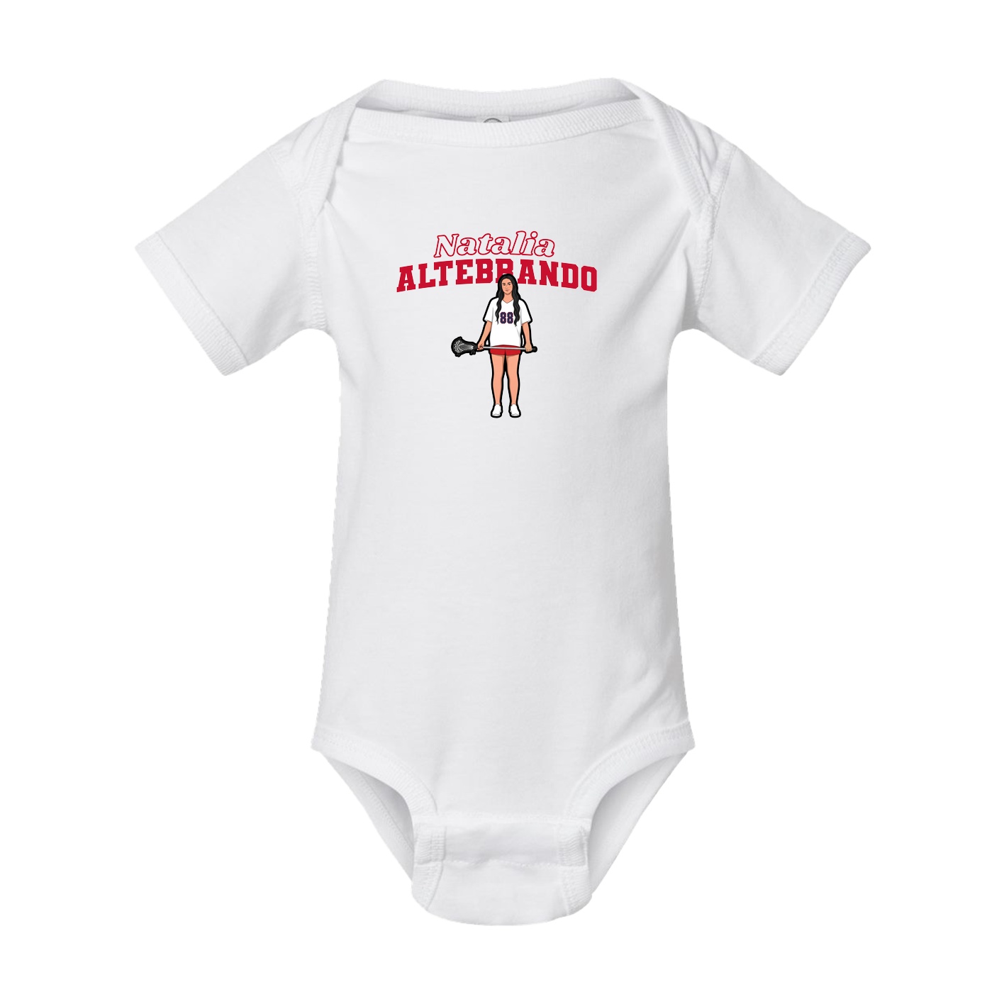 Baby Onesie — Name Arch in White