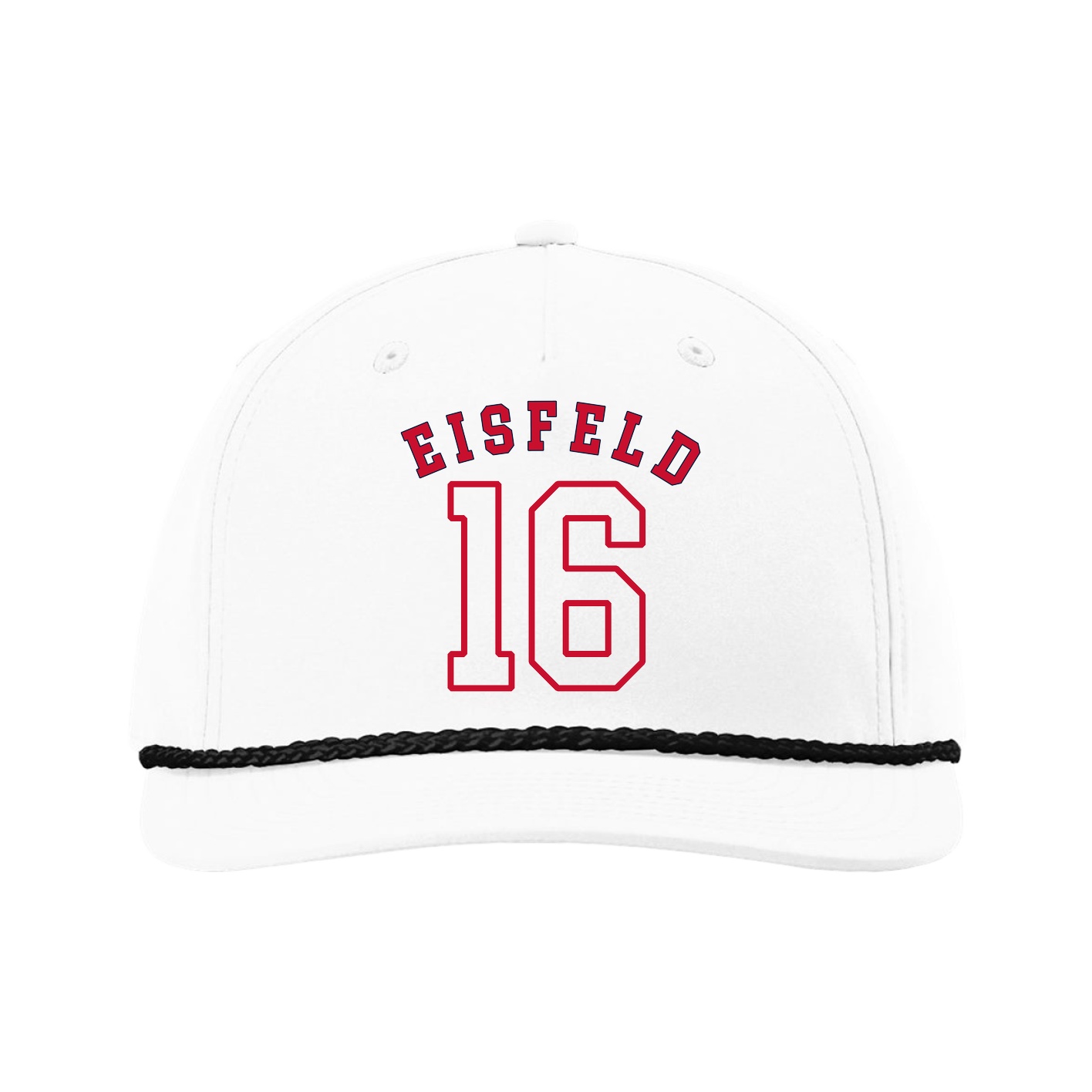 Five-Panel Classic Rope Cap — Shirsey Arch in White