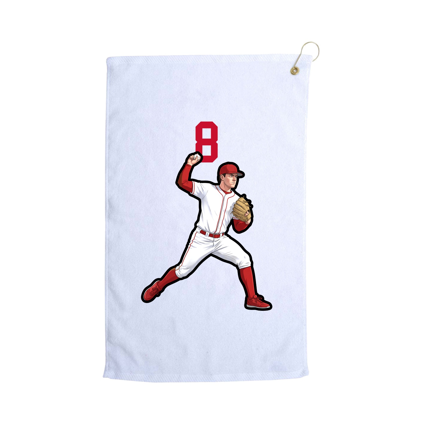Golf Towel — Number Top in White