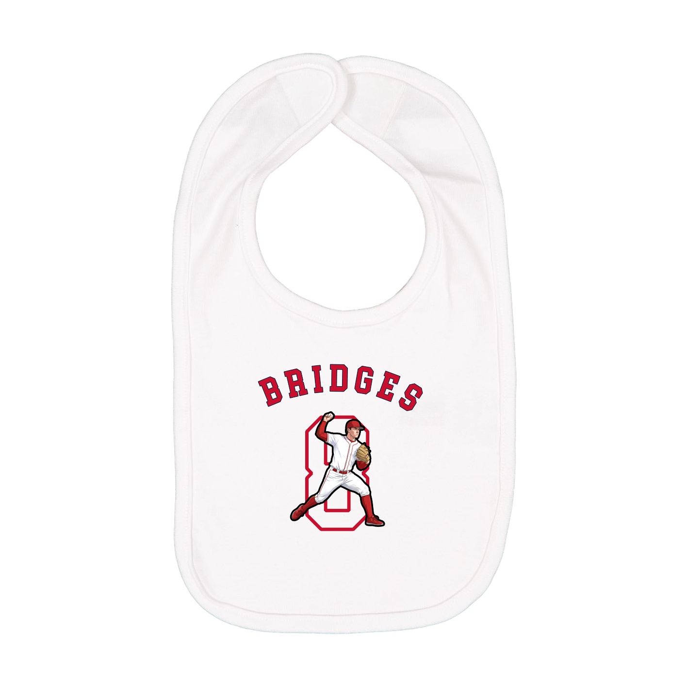 Infant Bib — Shirsey Arch in White
