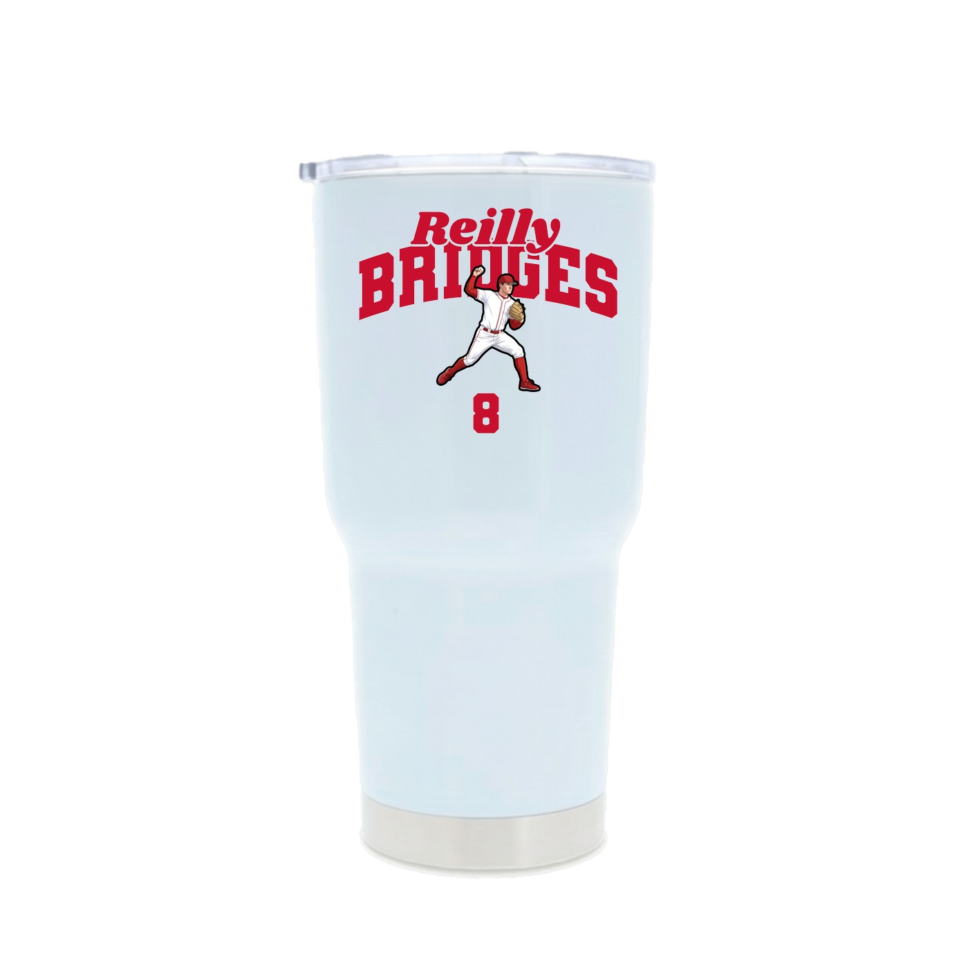 30oz Stainless Steel Tumbler — Signature Arch in White