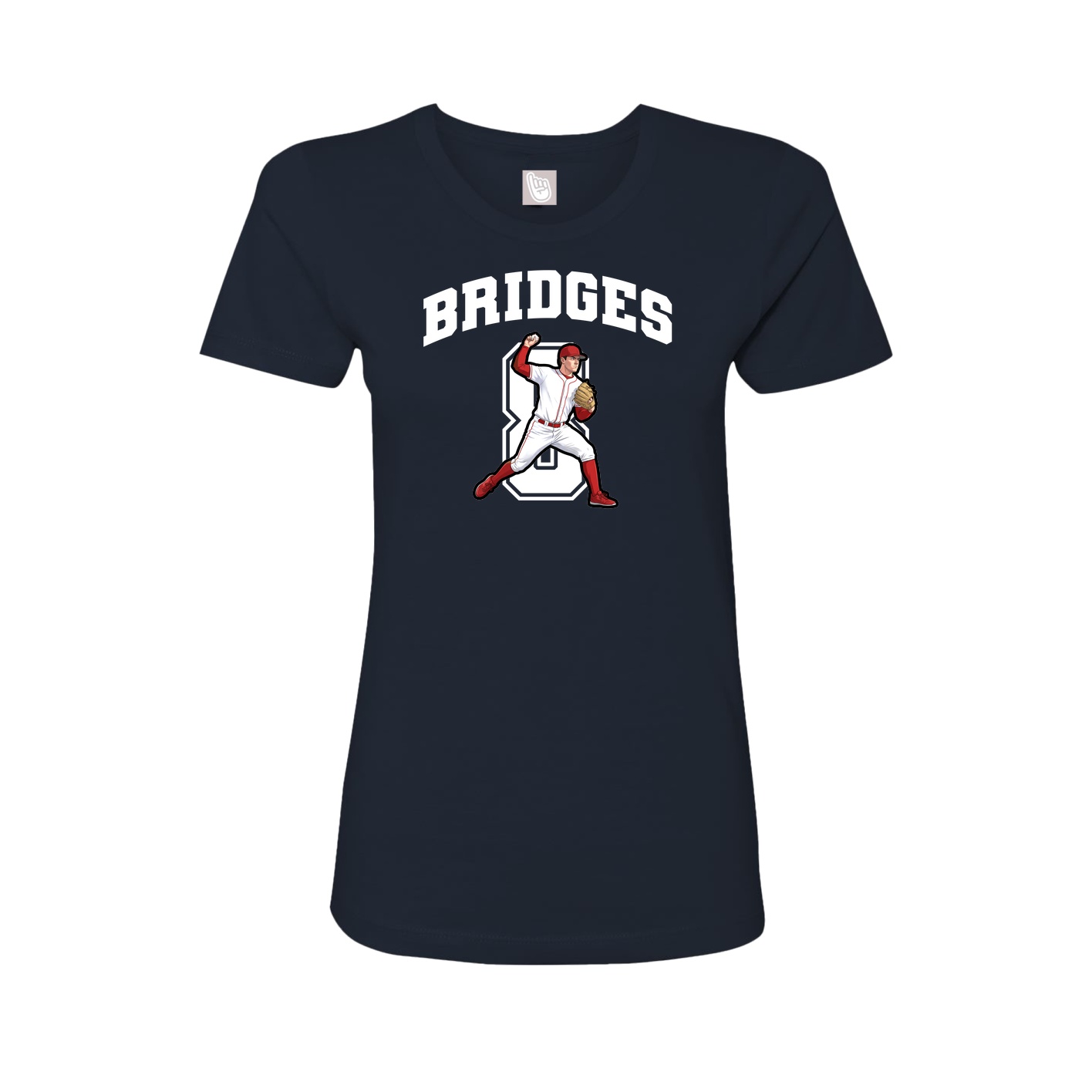 Fitted Women's Tee — Number in Navy