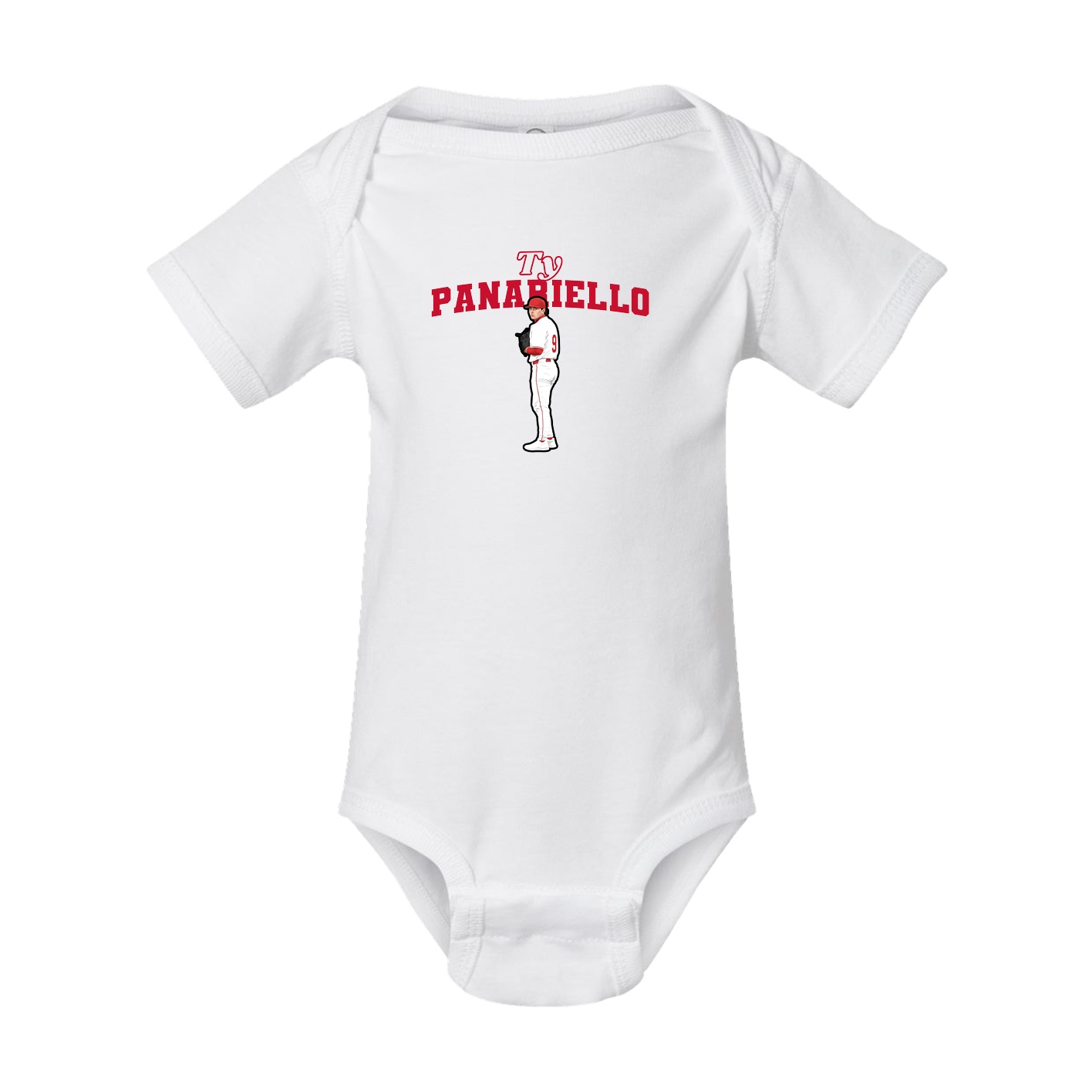 Baby Onesie — Name Arch in White