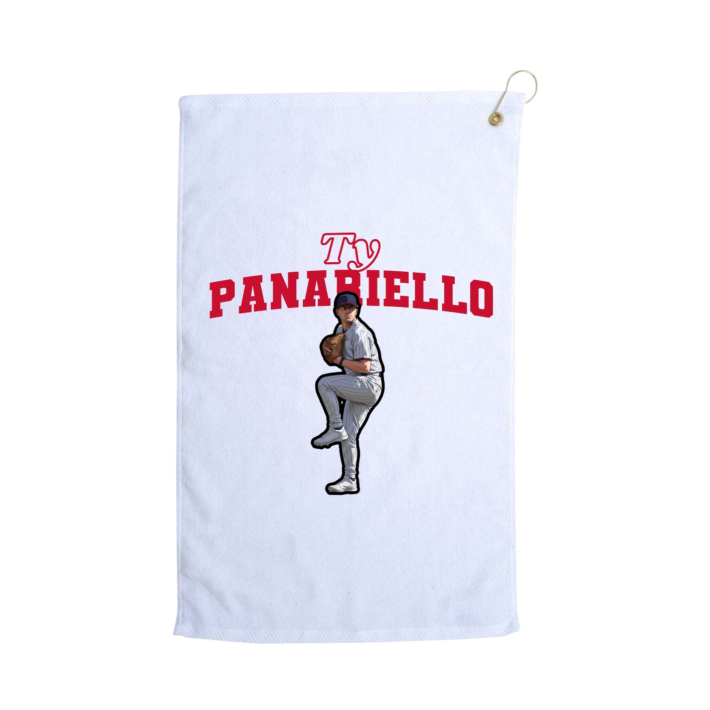 Golf Towel — Name Arch in White