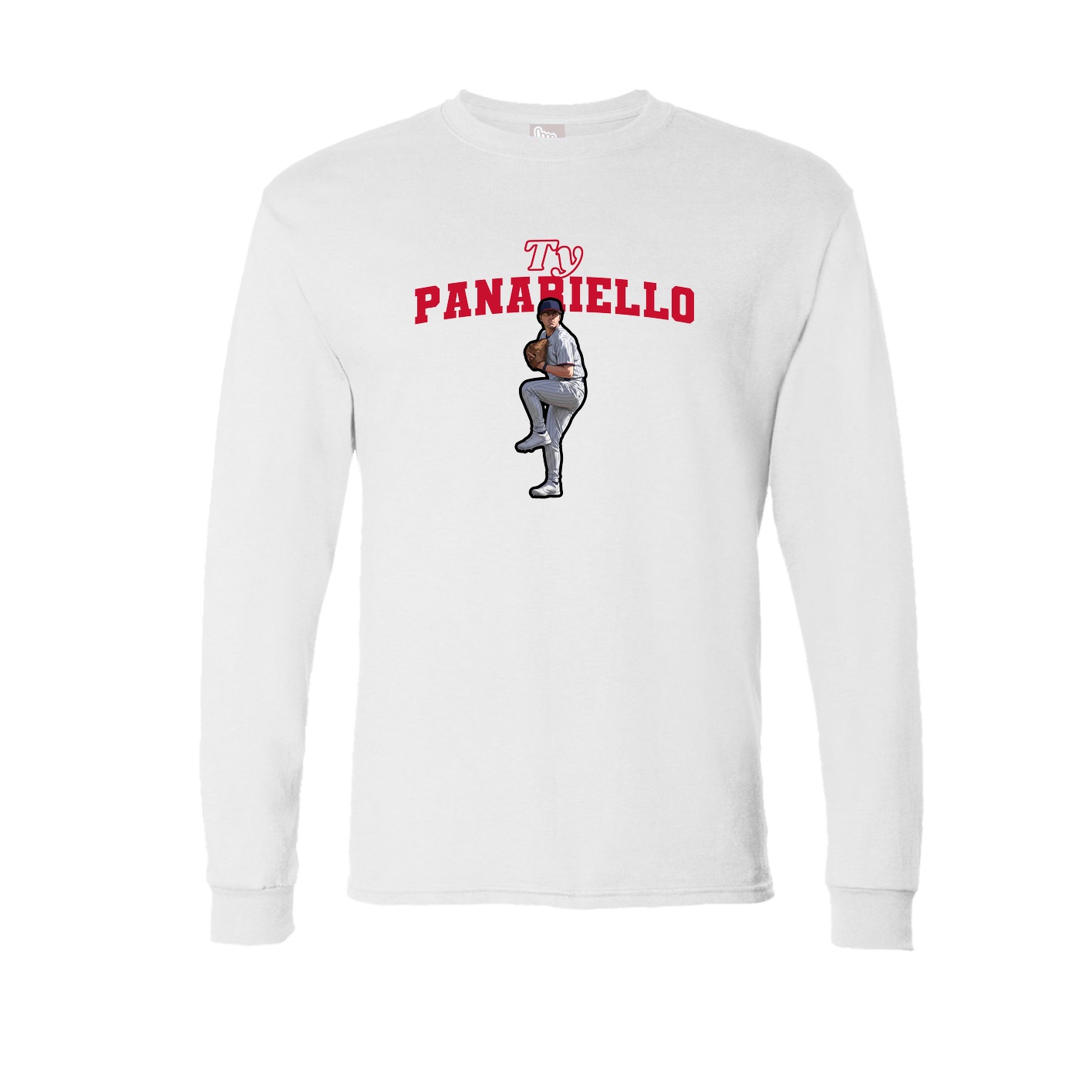 Long Sleeve Tee — Name Arch in White