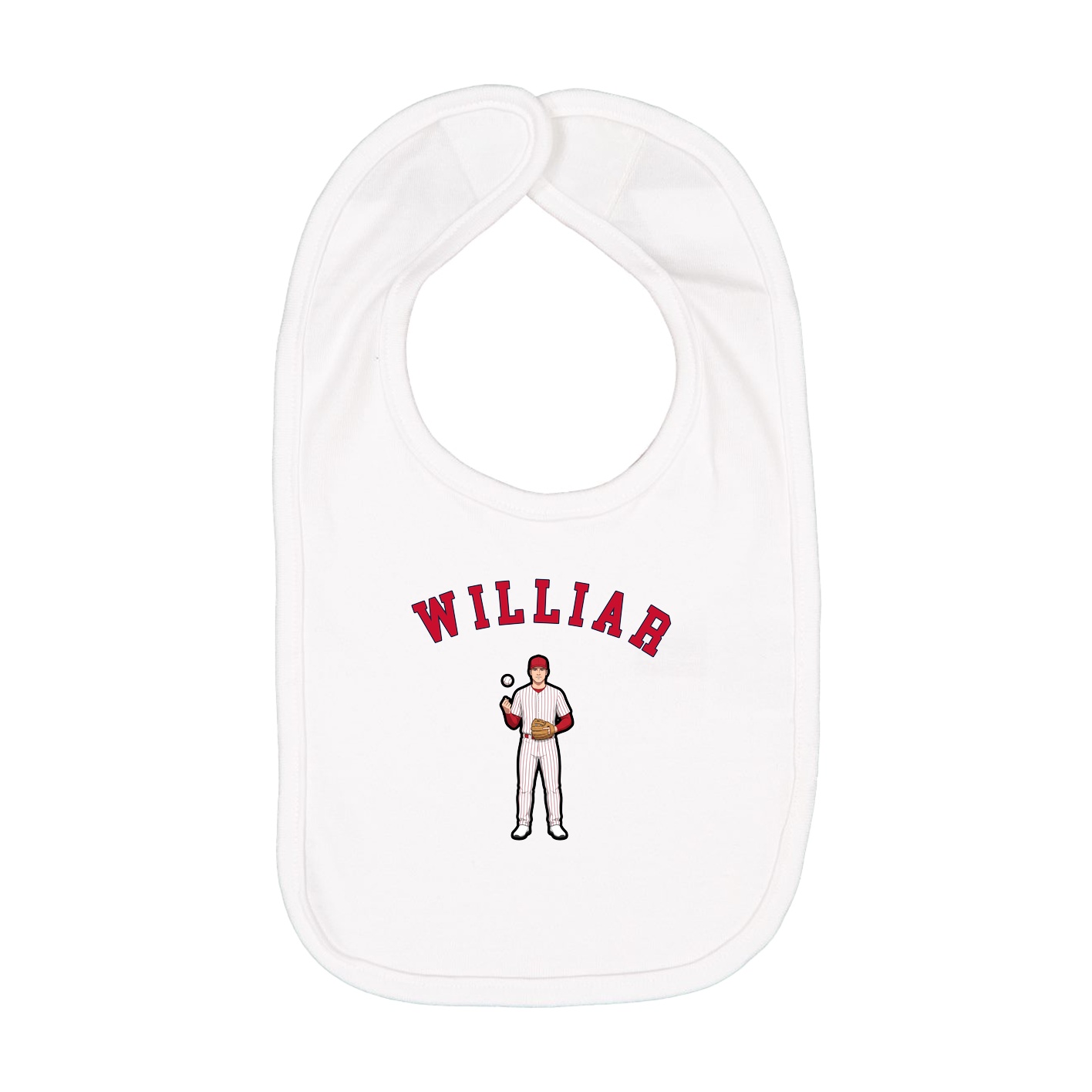 Infant Bib — Shirsey Arch in White