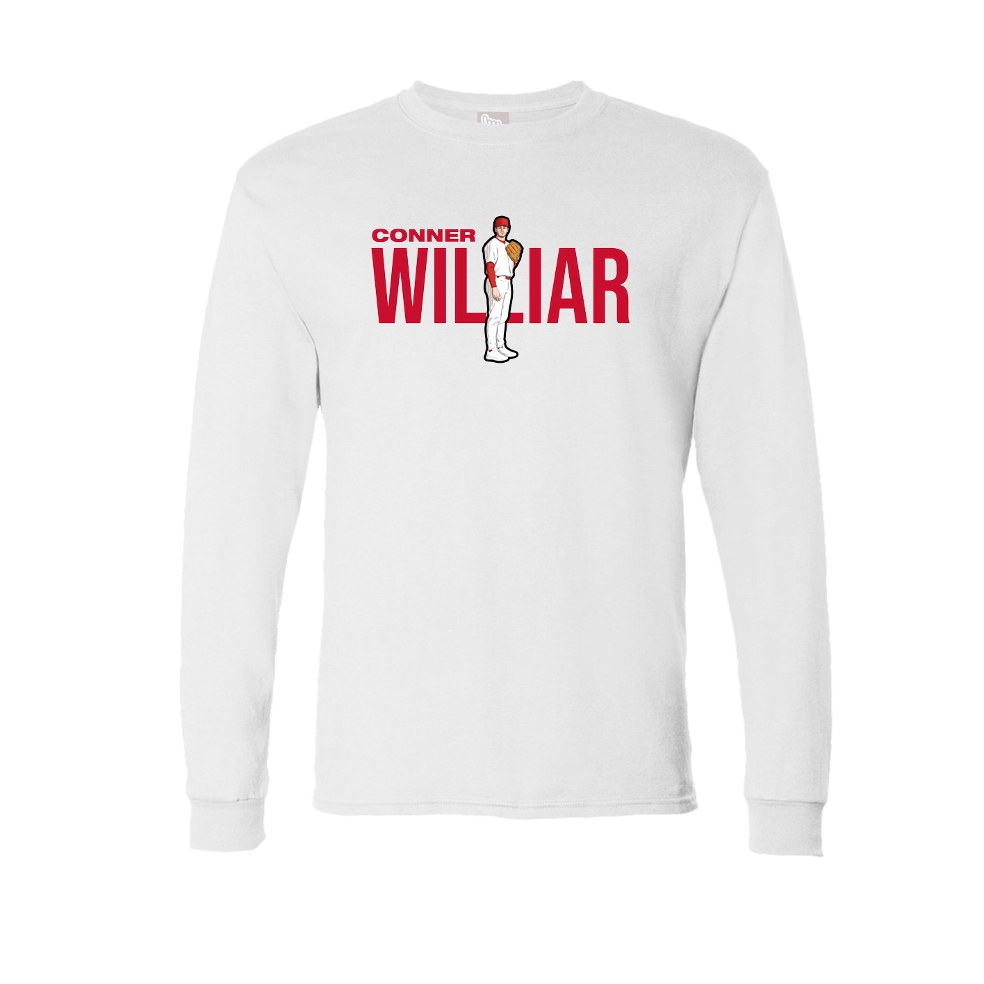 Long Sleeve Tee — Player Name in White