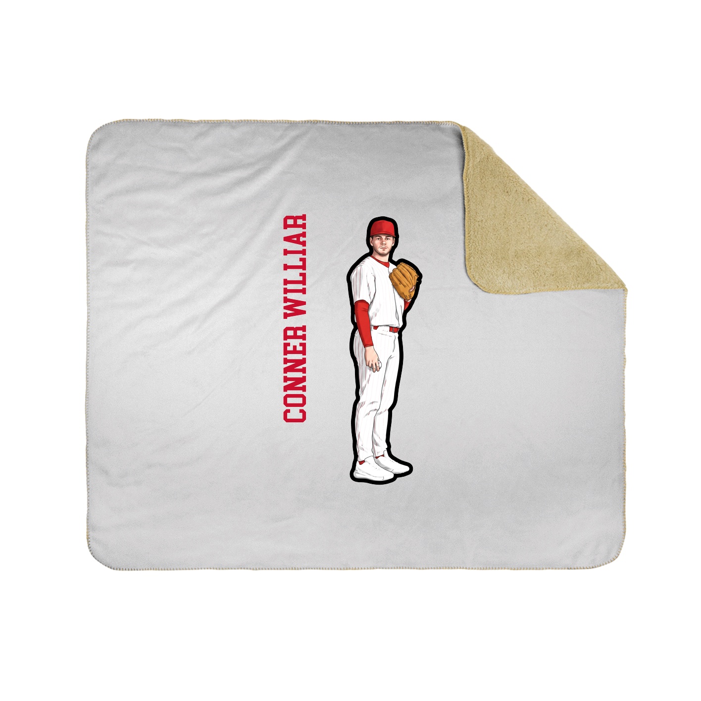 Throw Blanket — Name Vertical in White