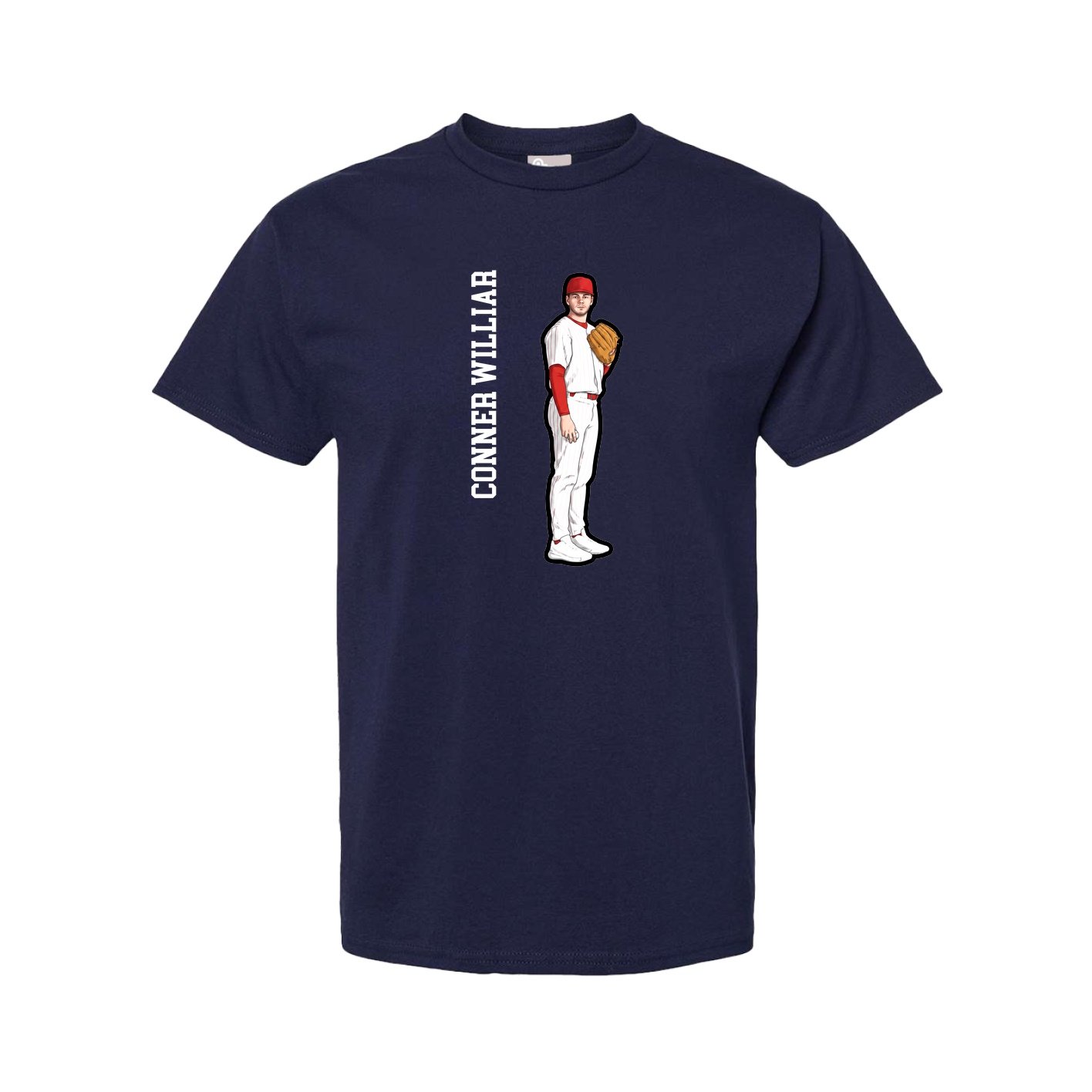 Tee — Name Vertical in Navy