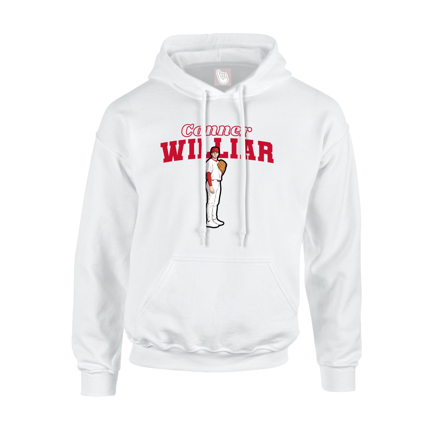 Hoodie — Name Arch in White