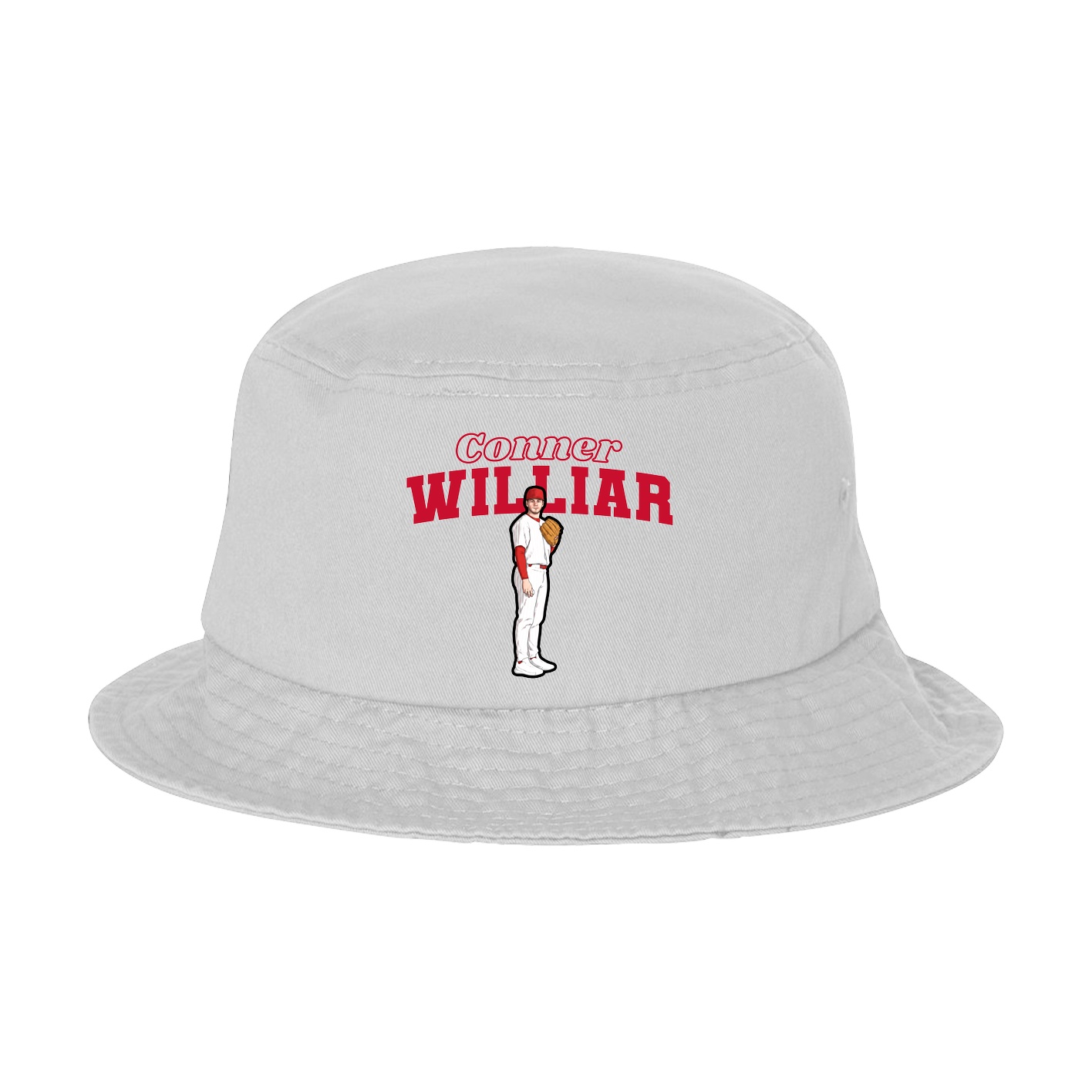 Bucket Cap — Name Arch in White