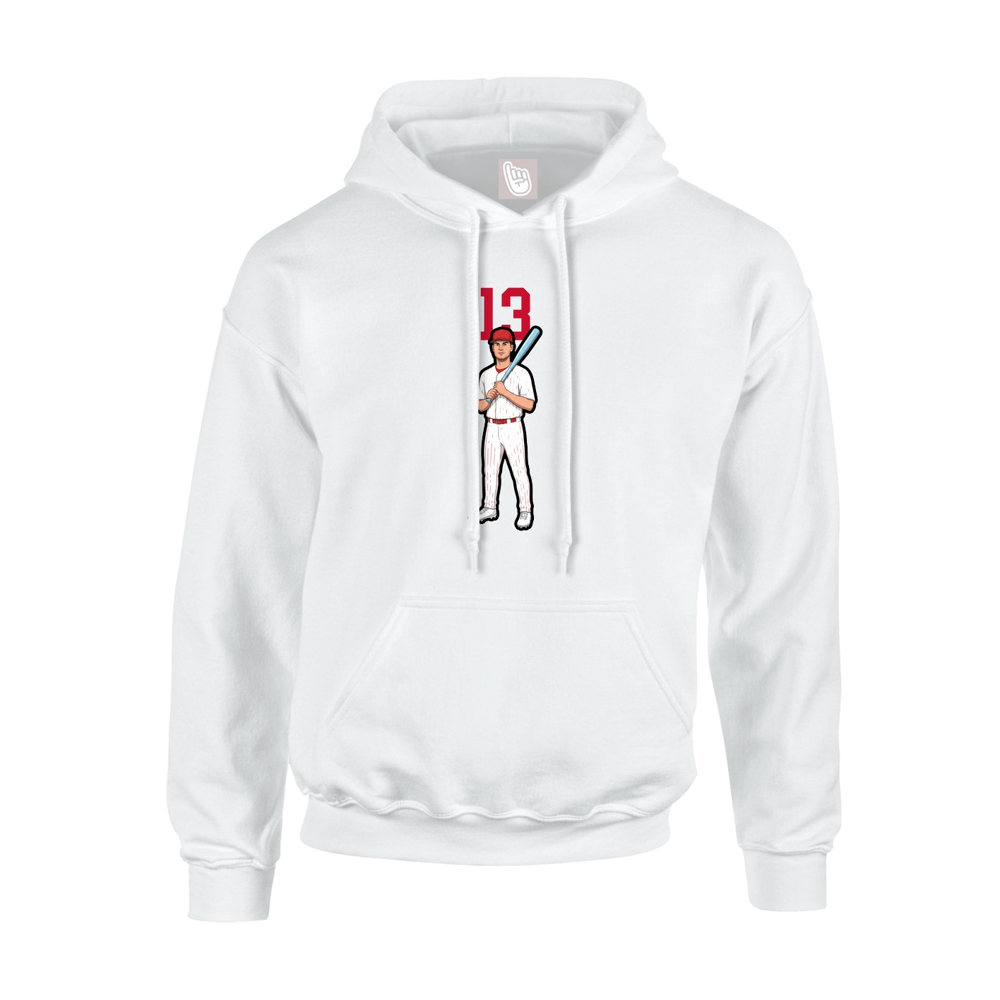 Youth Hoodie — Number Top in White