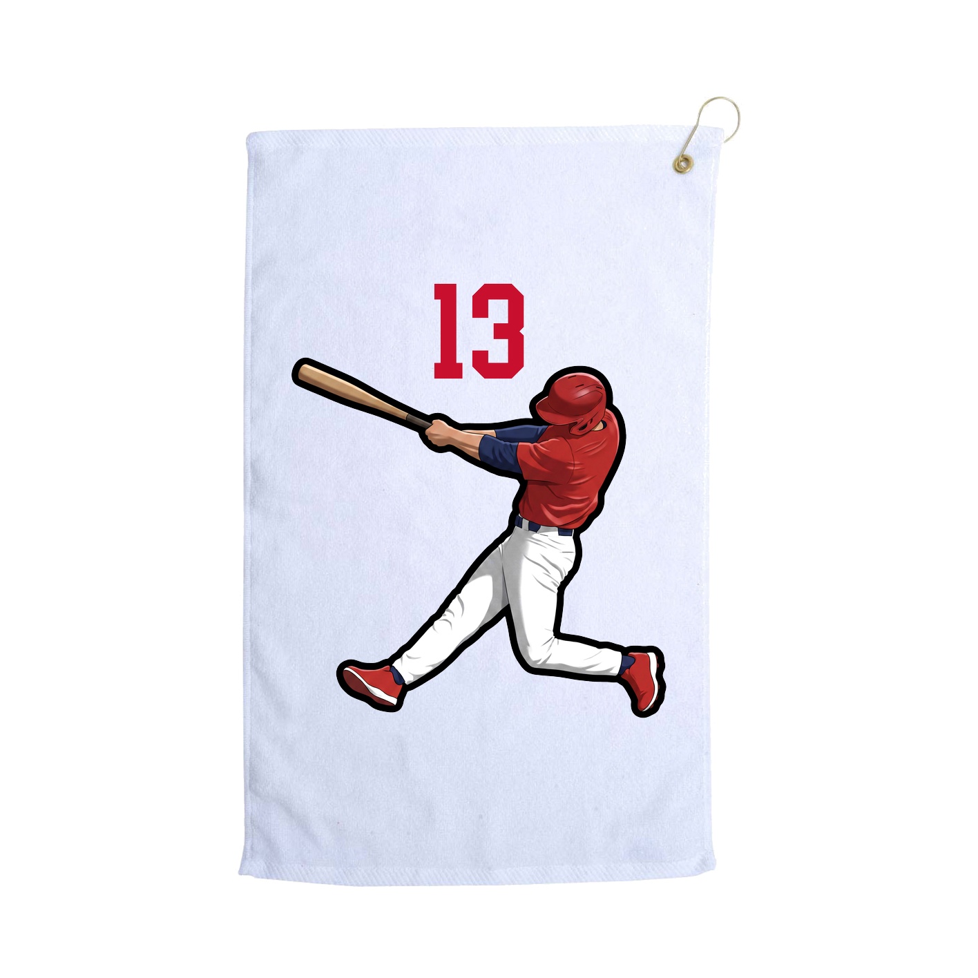 Golf Towel — Number Top in White