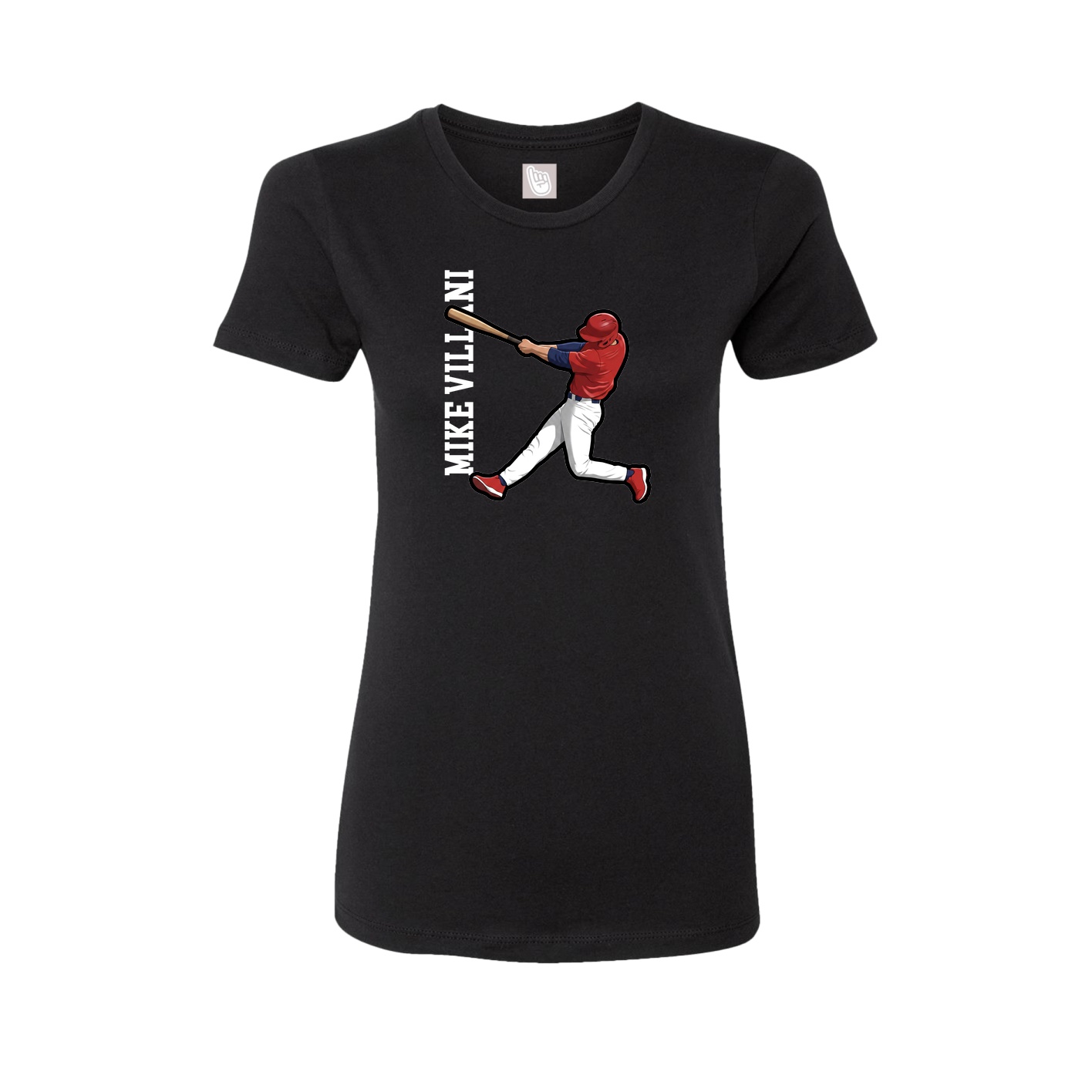 Fitted Women's Tee — Name Vertical in Black