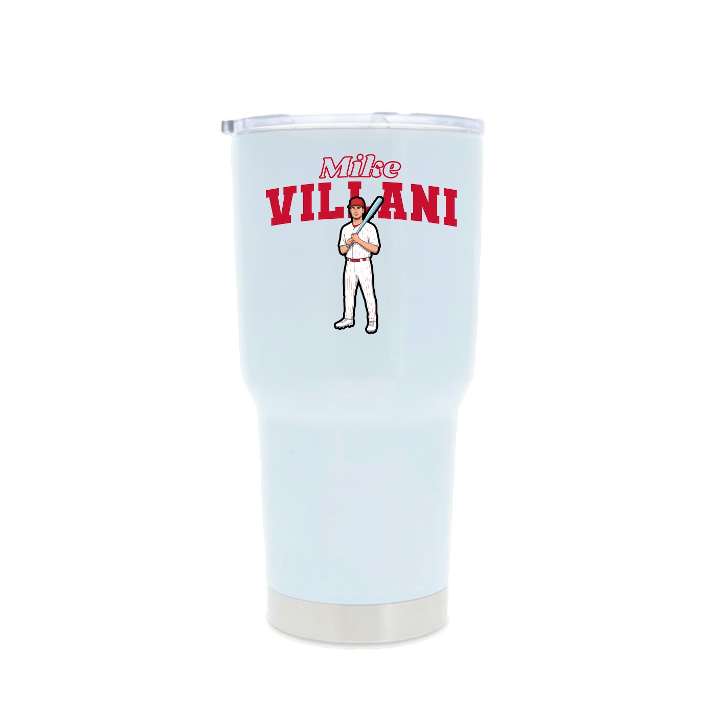 30oz Stainless Steel Tumbler — Name Arch in White