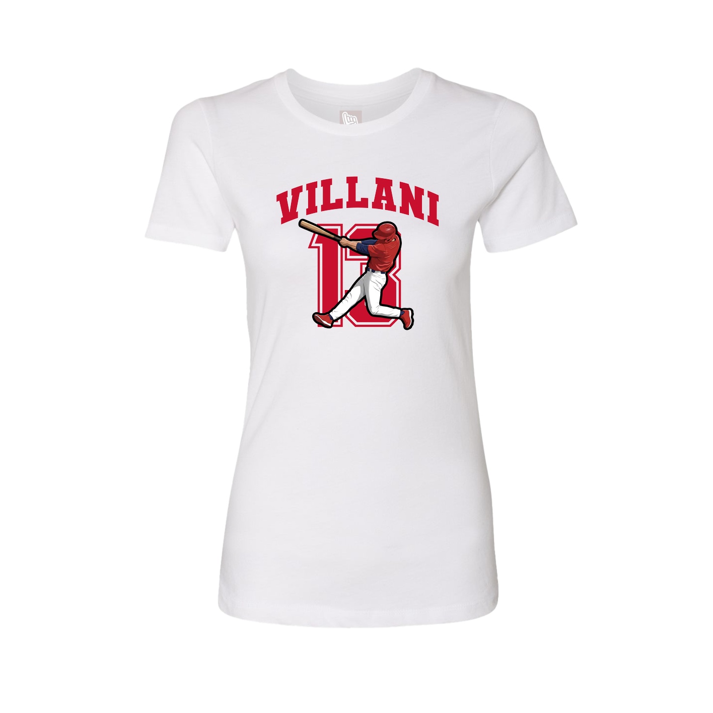 Fitted Women's Tee — Number in White