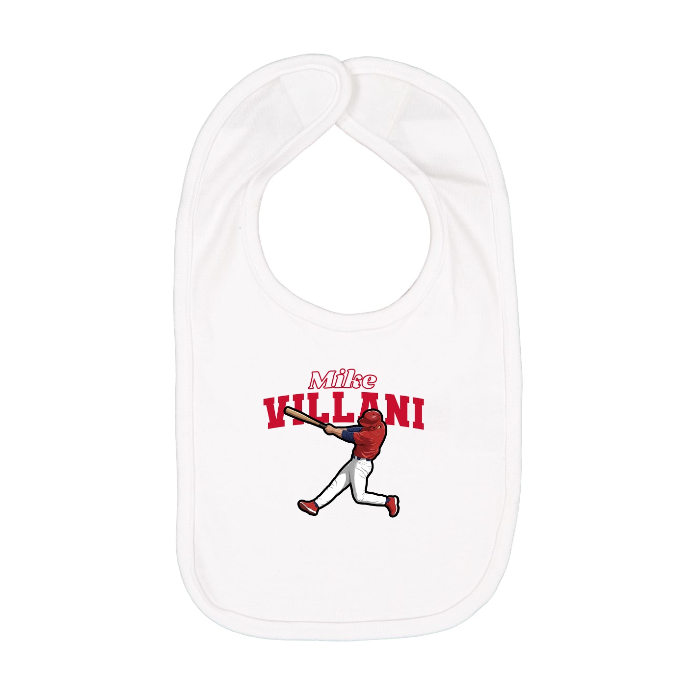 Infant Bib — Name Arch in White