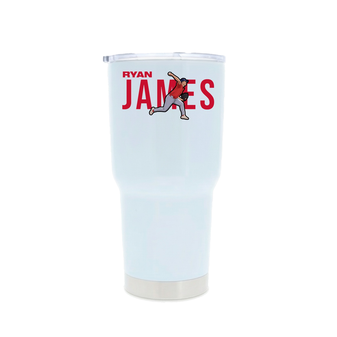 30oz Stainless Steel Tumbler — Player Name in White