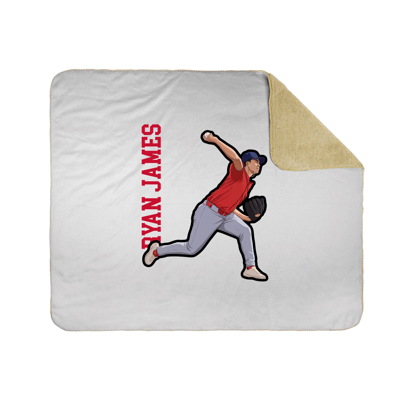 Throw Blanket — Name Vertical in White