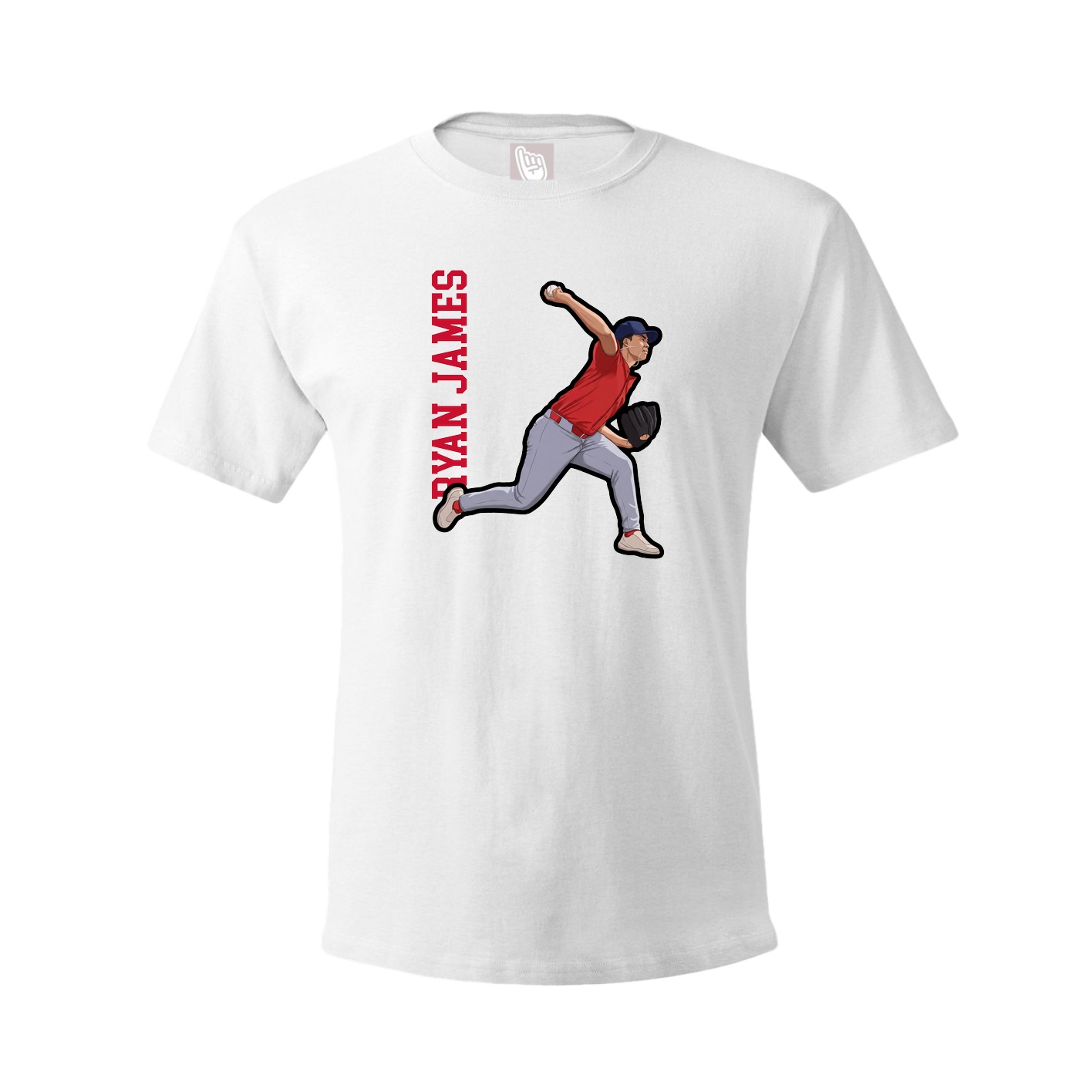 Youth Tee — Name Vertical in White