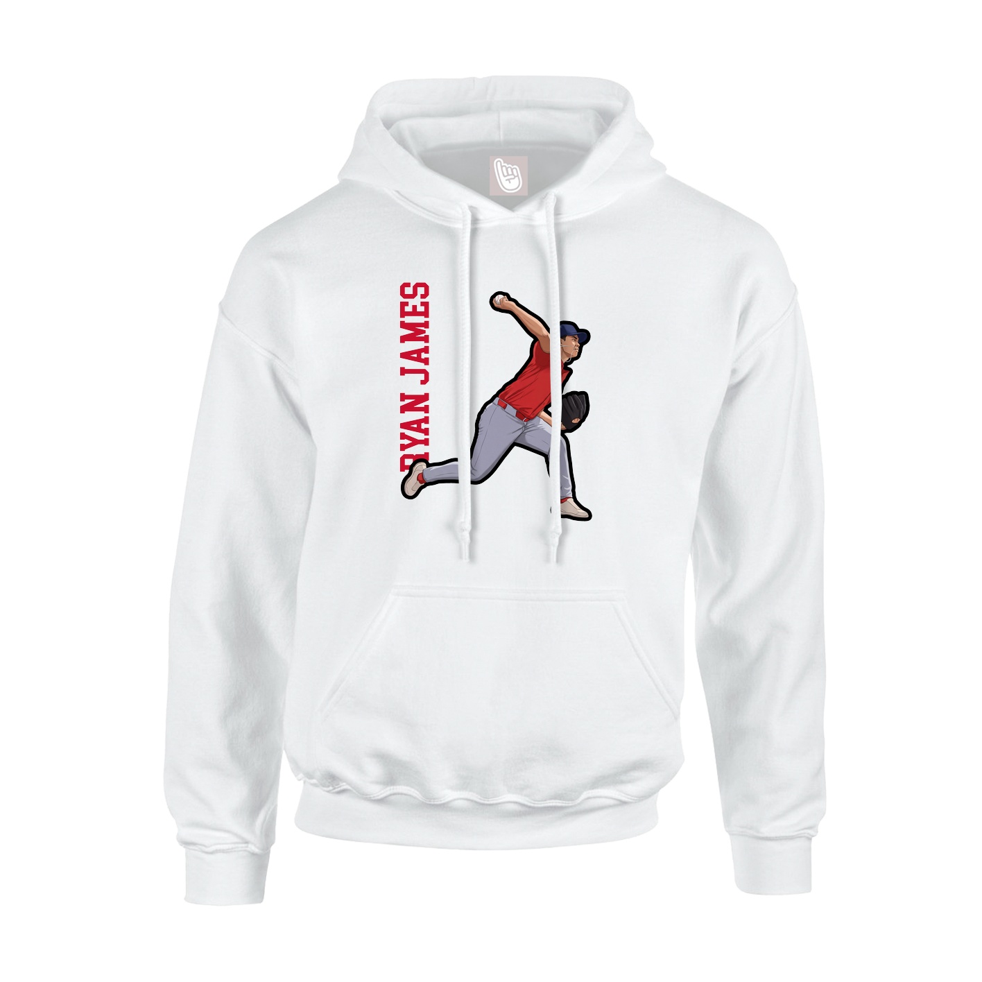 Hoodie — Name Vertical in White