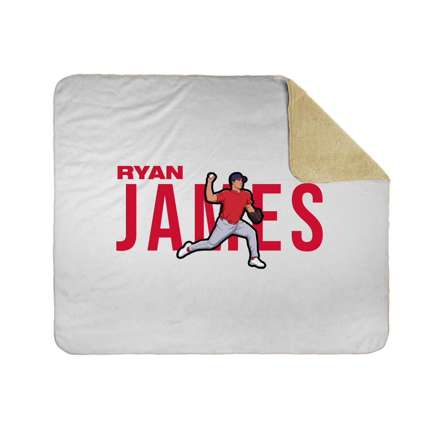 Throw Blanket — Player Name in White