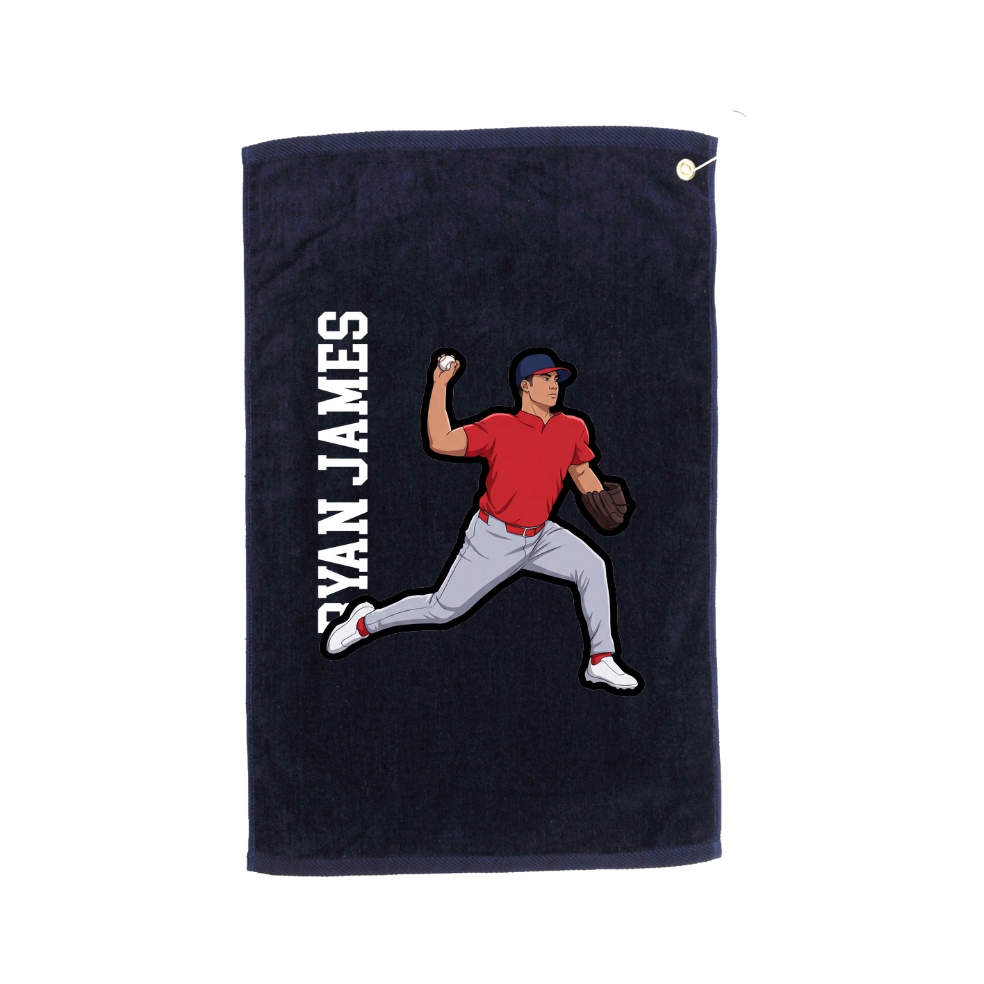 Golf Towel — Name Vertical in Navy
