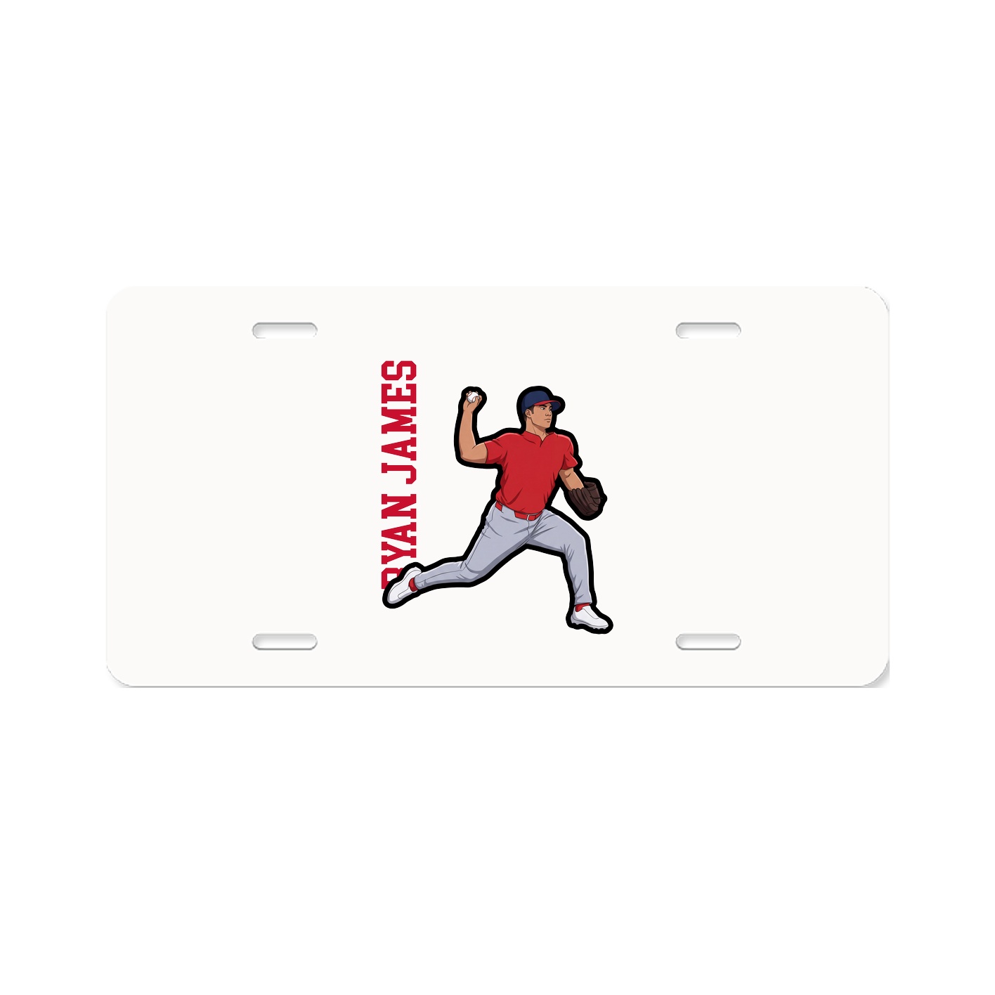 License Plate — Name Vertical in Classic