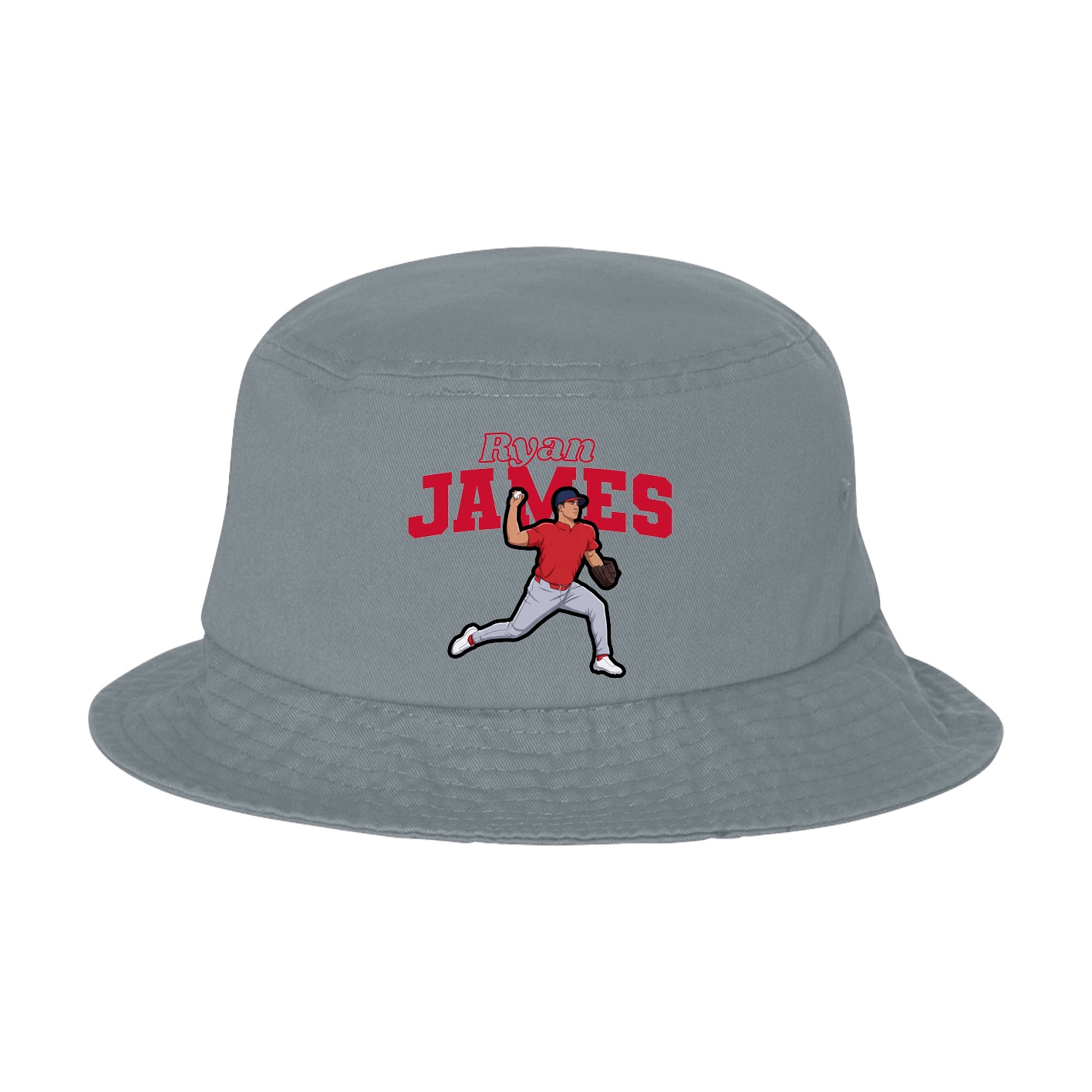 Bucket Cap — Name Arch in Grey