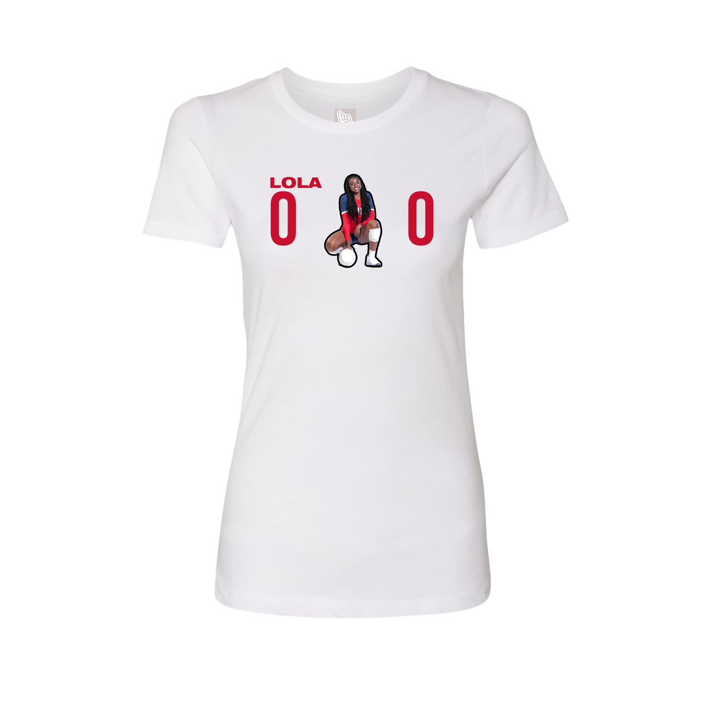 Fitted Women's Tee — Player Name in White