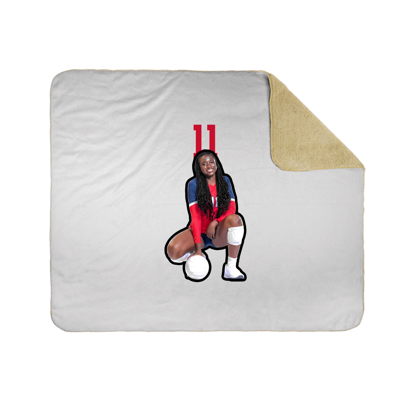 Throw Blanket — Number Top in White