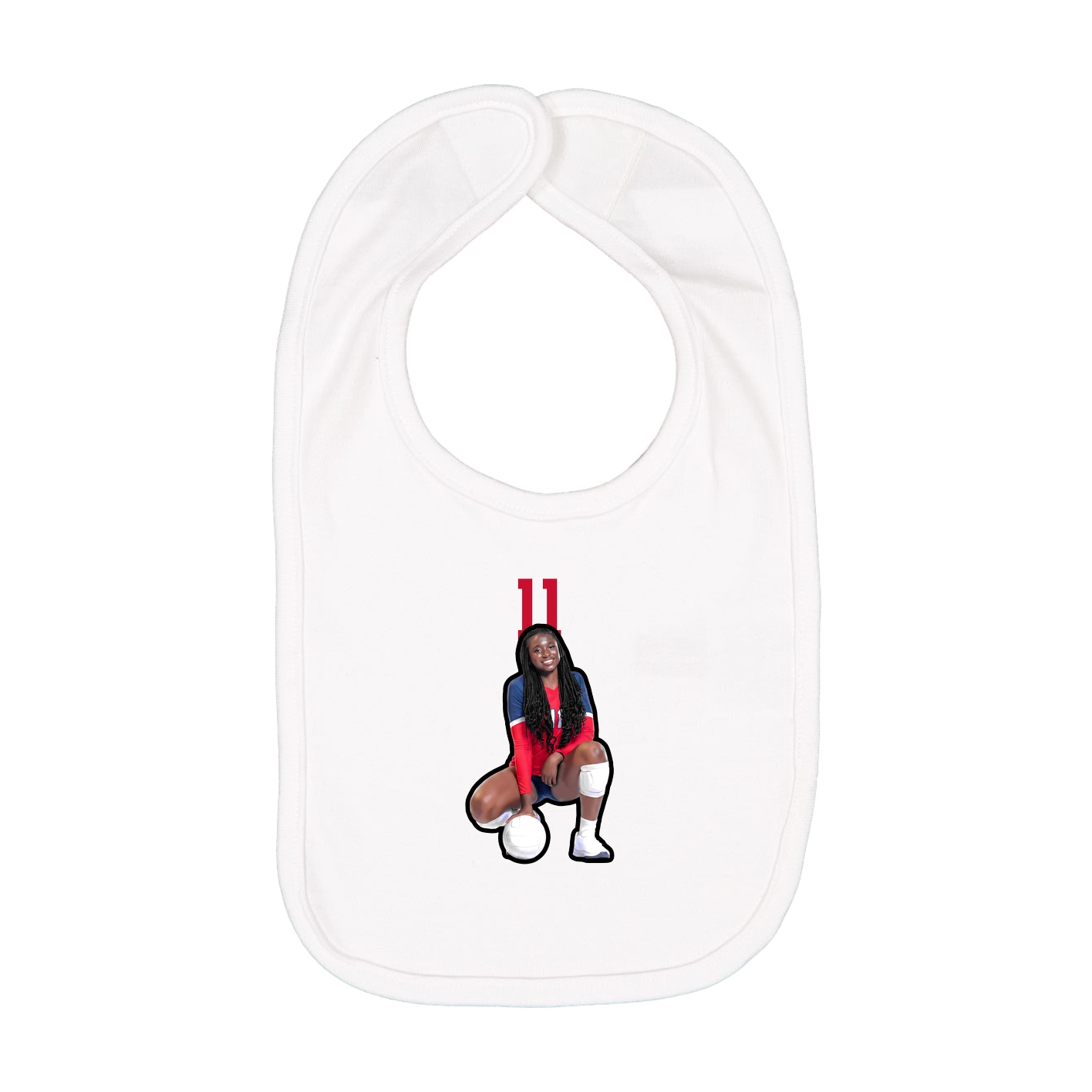 Infant Bib — Number Top in White