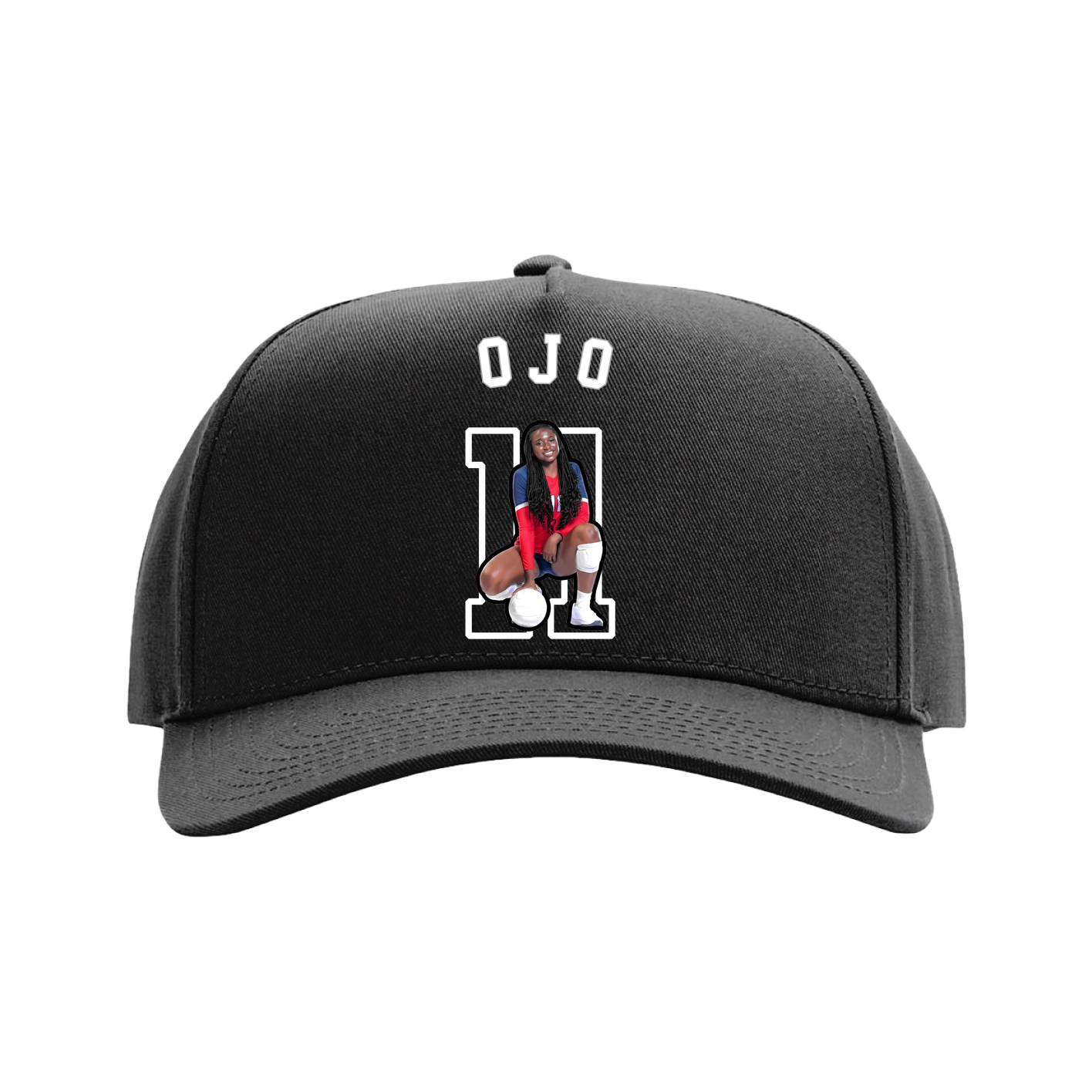 Full Fabric Five-Panel Champ Cap — Shirsey Arch in Black