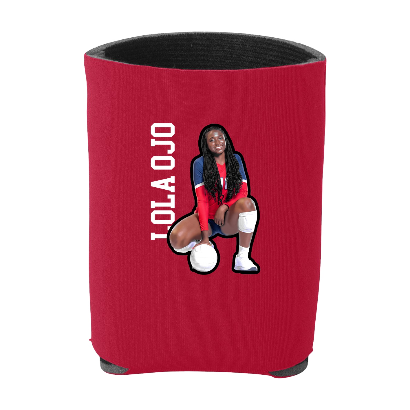 Can Holder — Name Vertical in Red