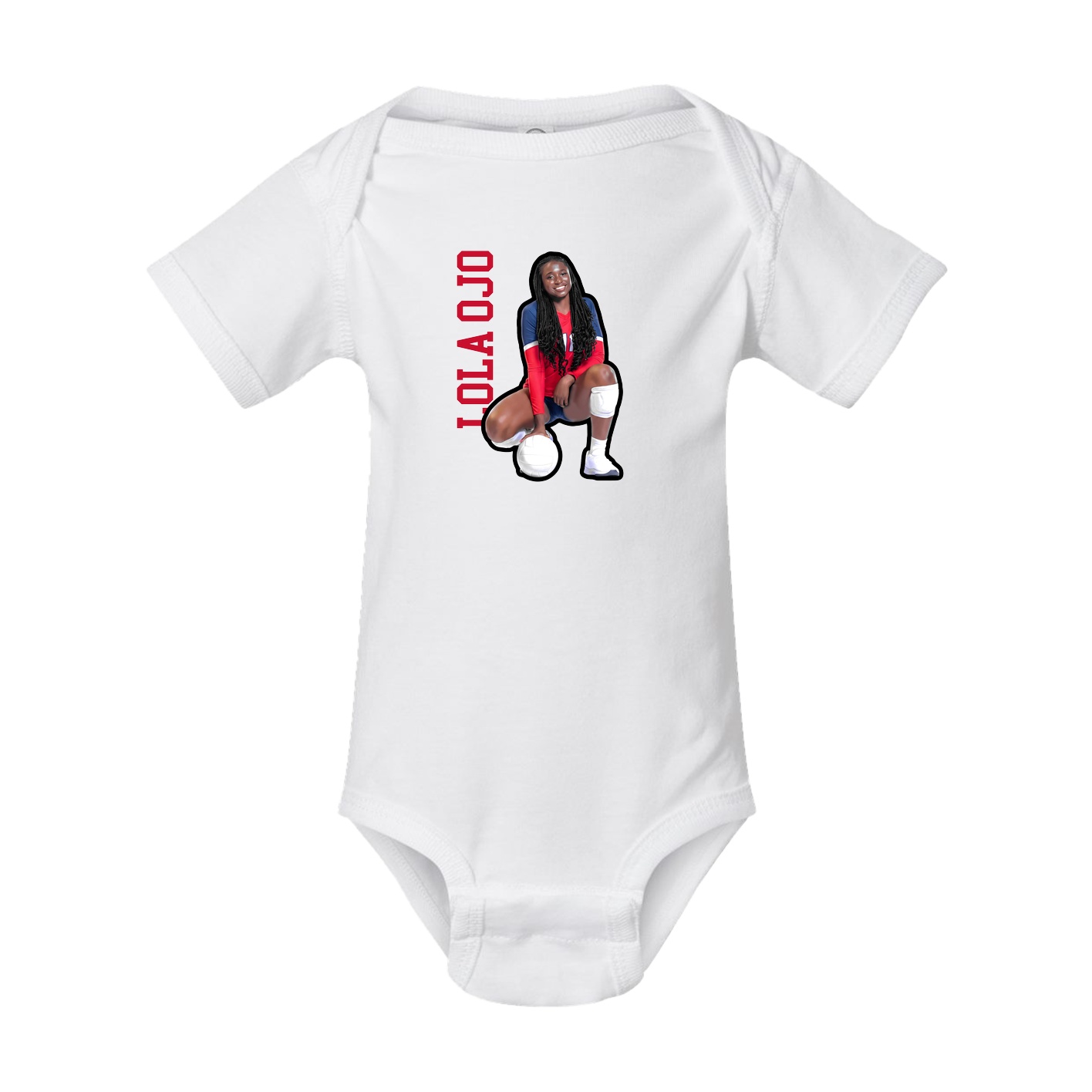 Baby Onesie — Name Vertical in White