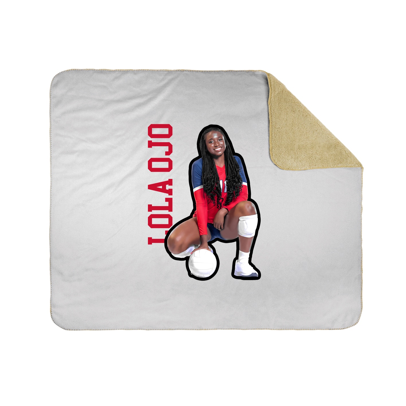 Throw Blanket — Name Vertical in White