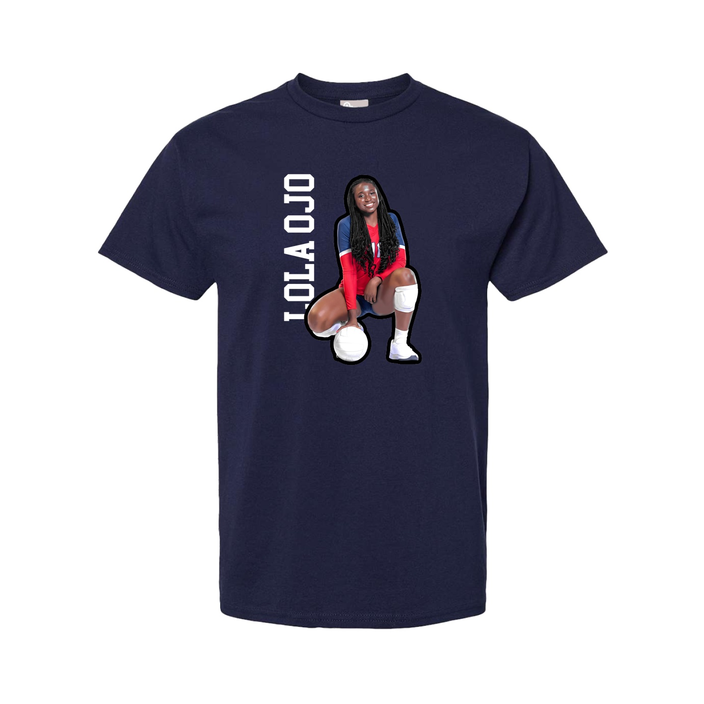 Tee — Name Vertical in Navy