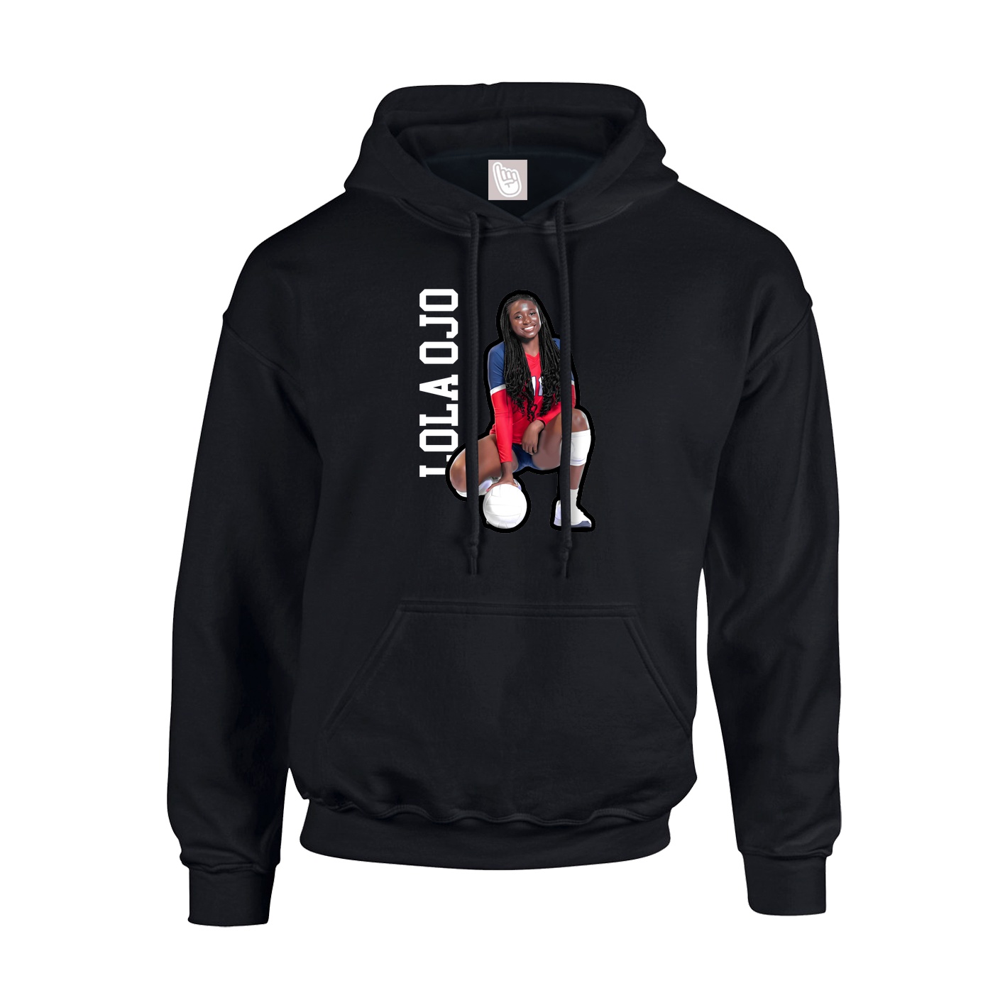 Youth Hoodie — Name Vertical in Black