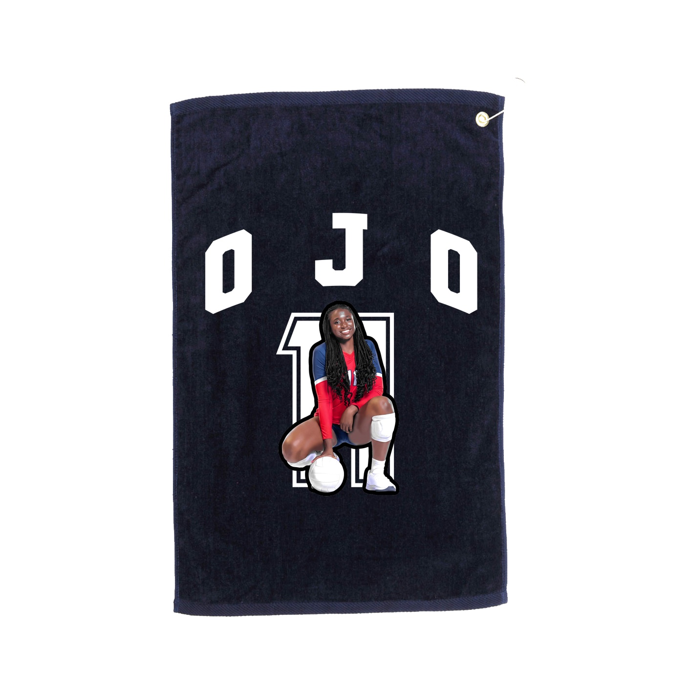 Golf Towel — Number in Navy