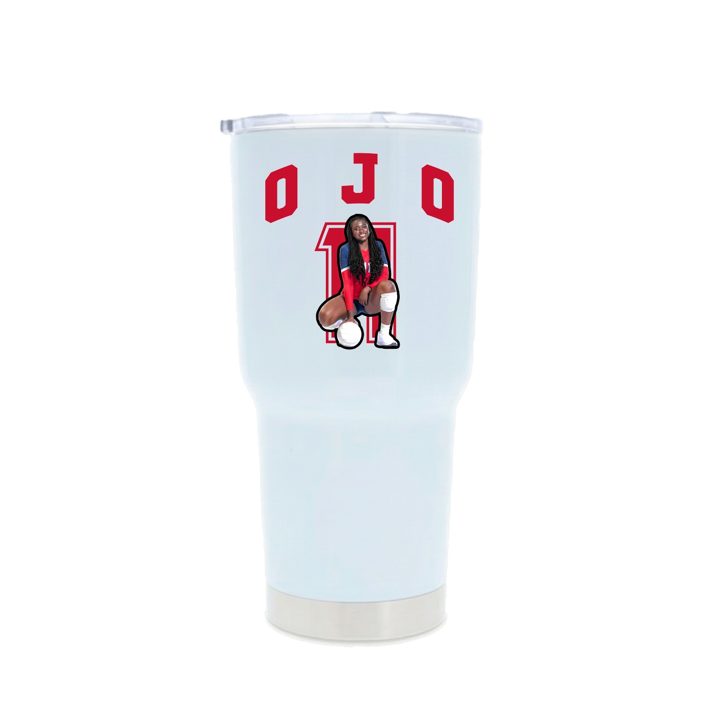 30oz Stainless Steel Tumbler — Number in White