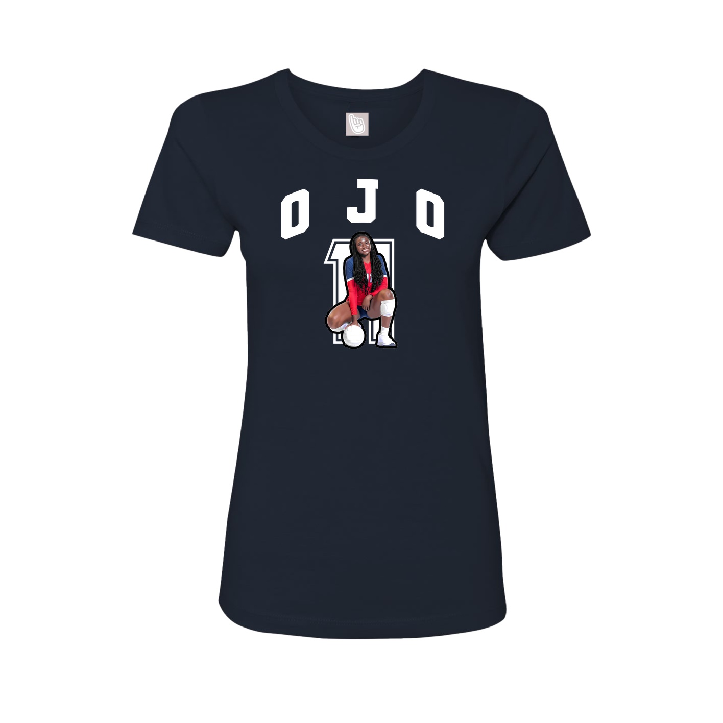 Fitted Women's Tee — Number in Navy
