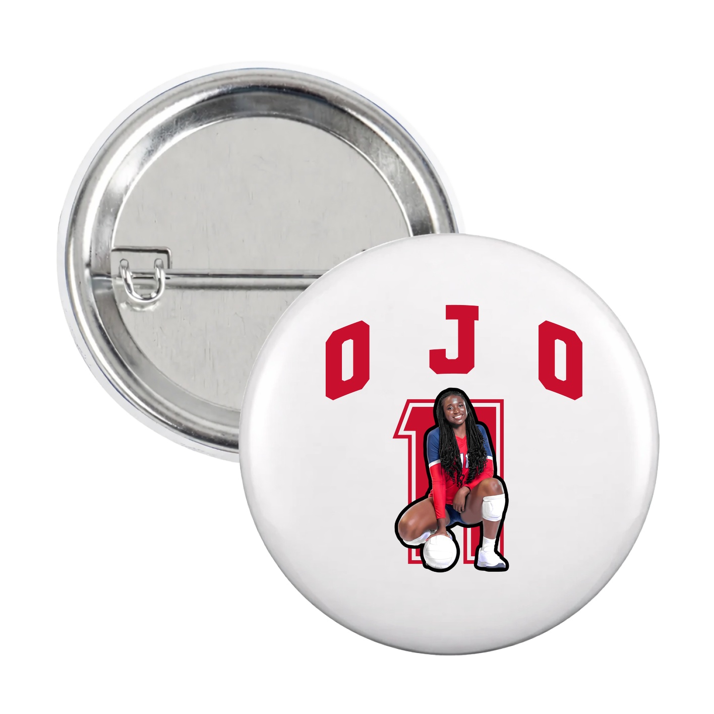 Game Day Button — Number in White