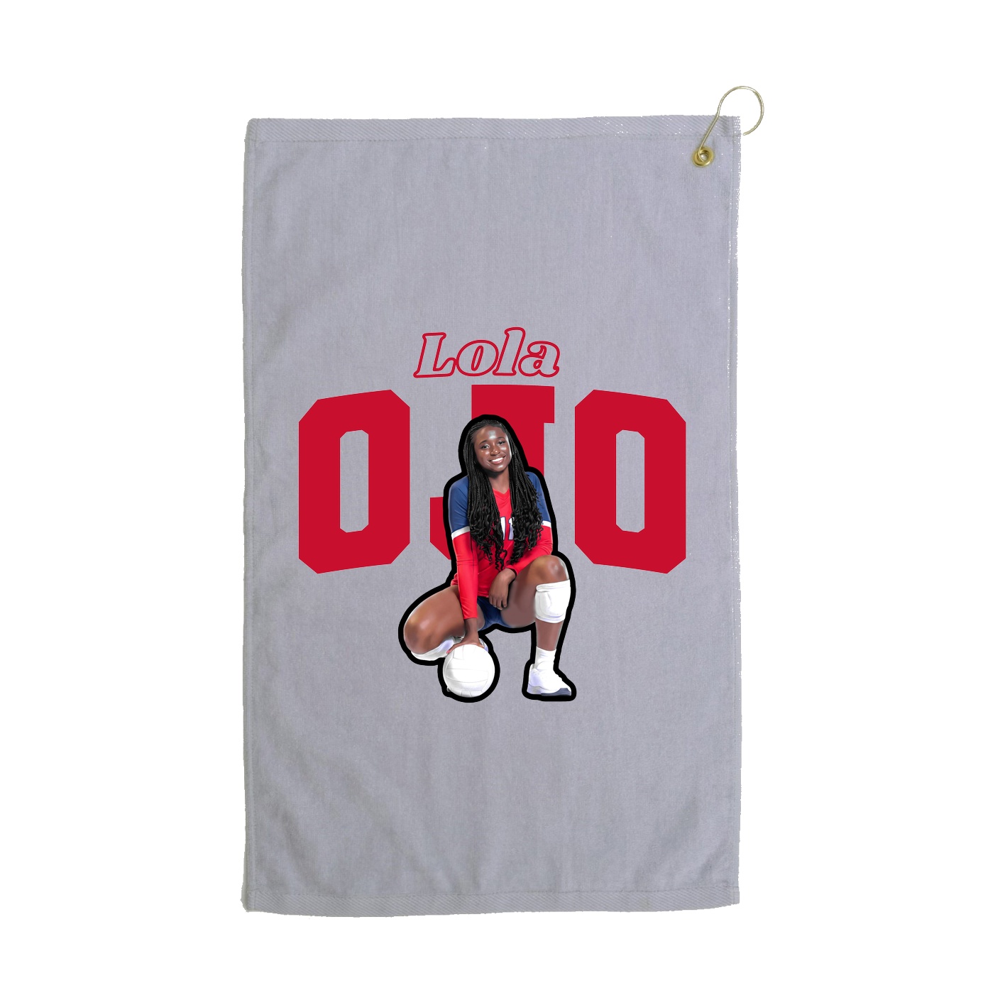 Golf Towel — Name Arch in Grey